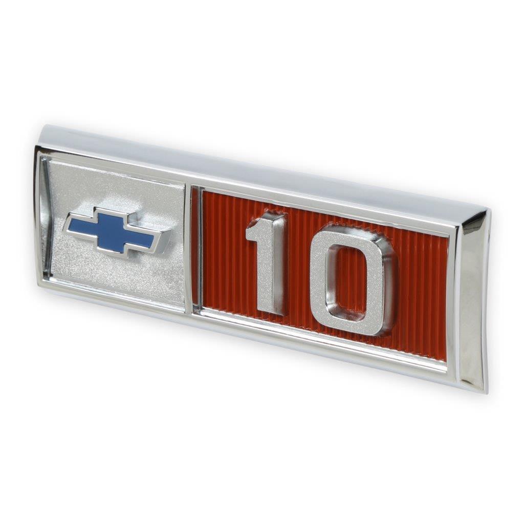Brothers Trucks Emblems 04-570 Emblems, Fender, Chrome/Red/Blue, 10 Logo, Chevy, Pair thumbnail 3