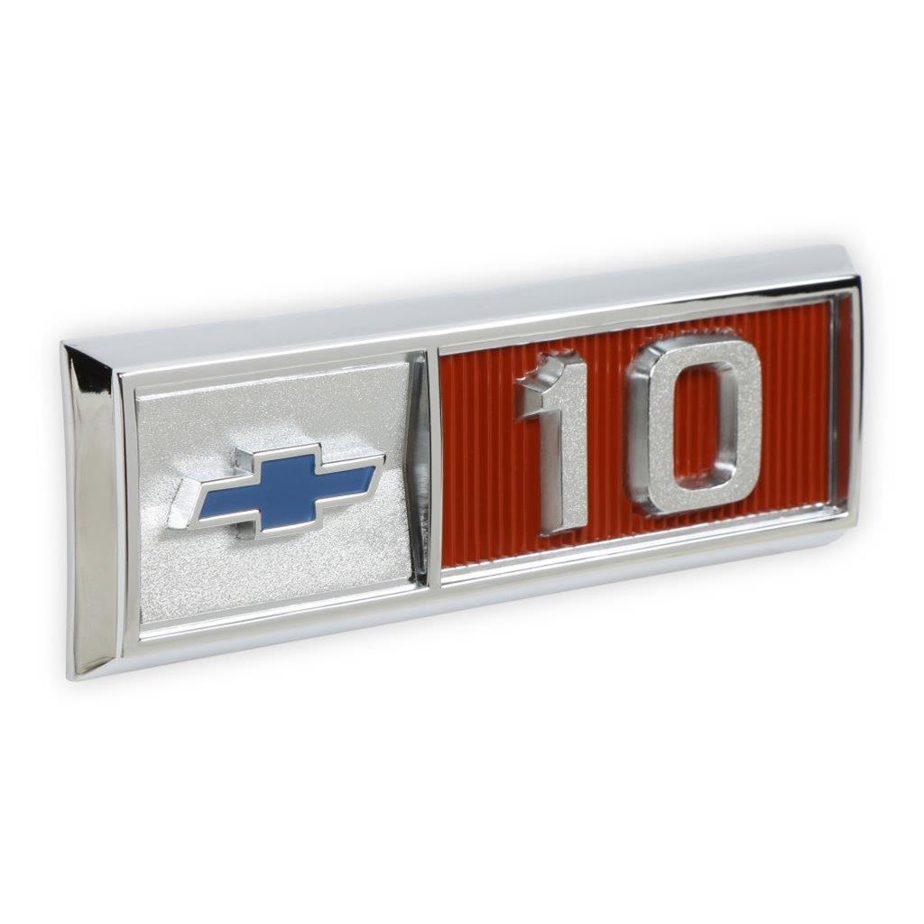 Brothers Trucks Emblems 04-570 Emblems, Fender, Chrome/Red/Blue, 10 Logo, Chevy, Pair thumbnail 4