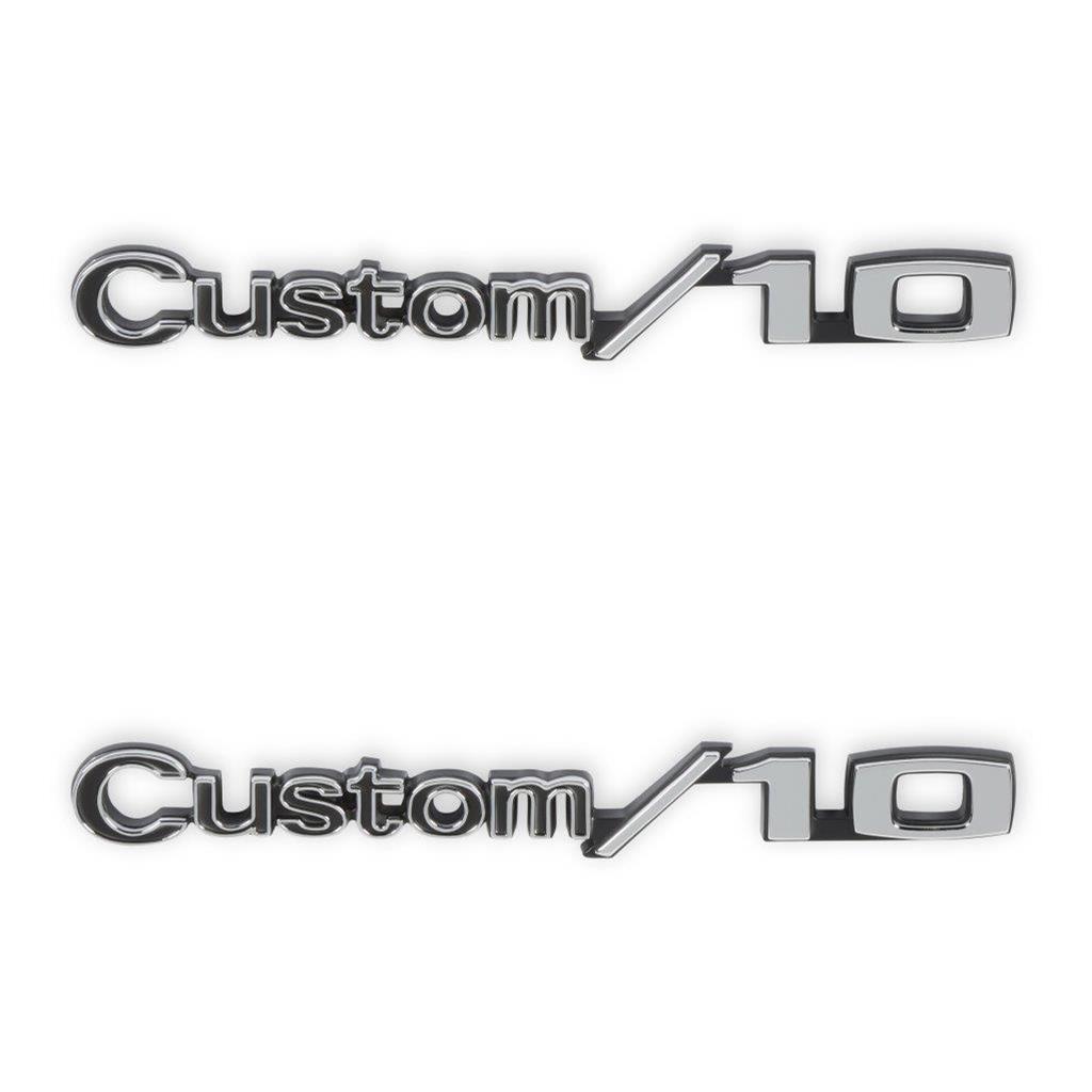 Brothers Trucks Emblems 04-585 Emblems, Fender, Chrome, Custom 10 Logo, Chevy, Pair thumbnail 2