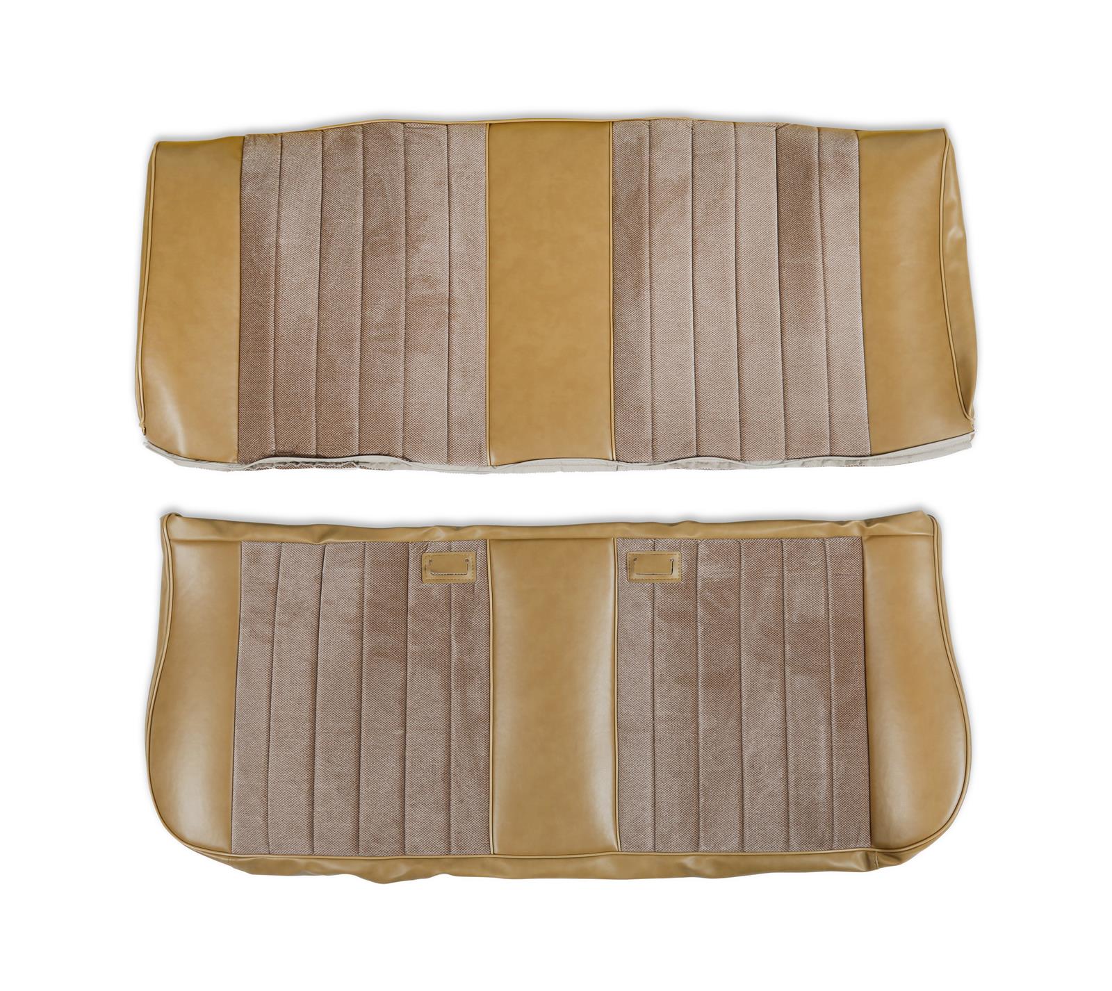 Brothers Trucks Seat Upholstery 05-313 Upholstery, Bench Type, Vinyl/Cloth, Tan, Pleated Grain, Velour Cover Insert, Chevrolet, GMC, Each