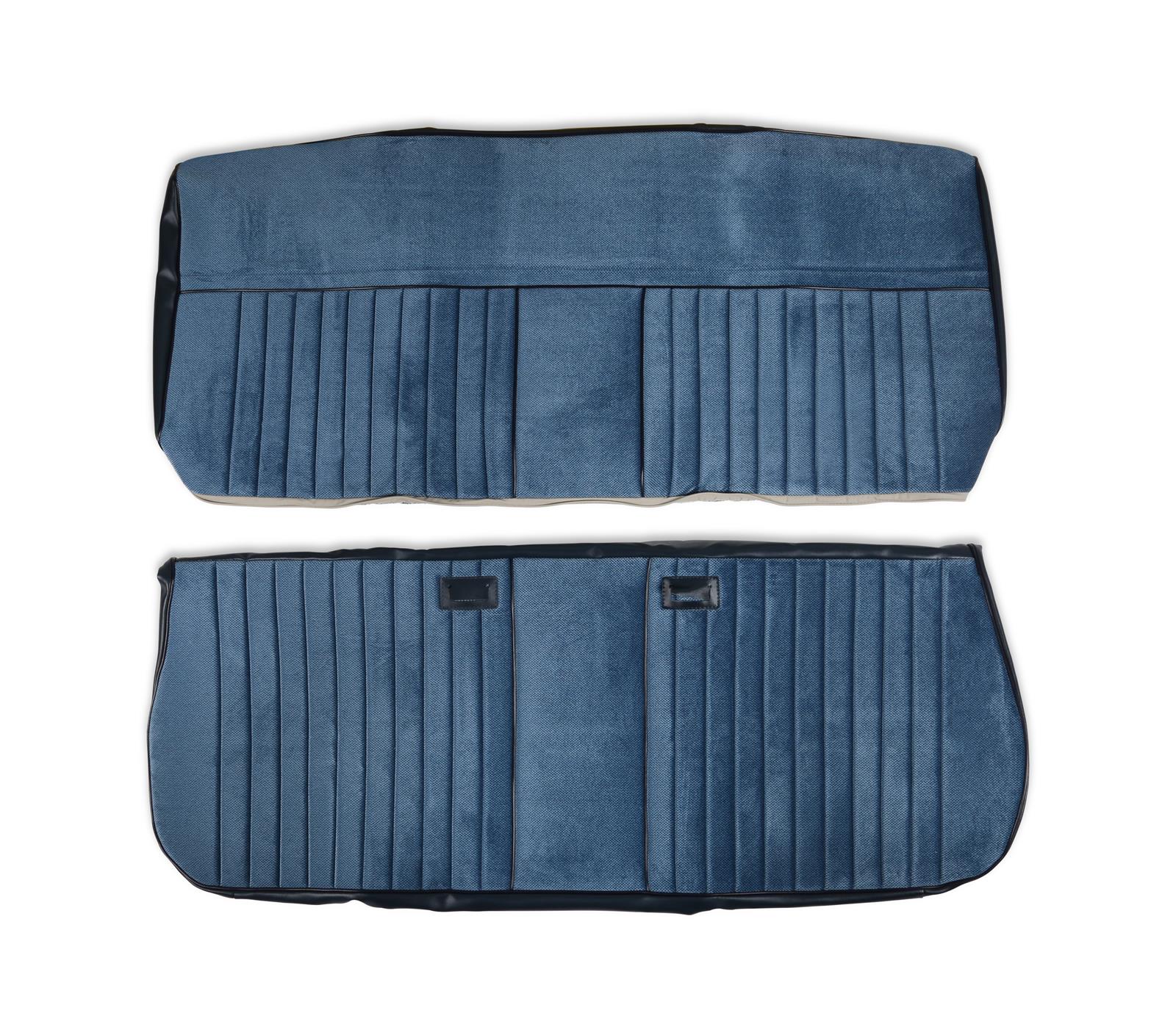 Brothers Trucks Deluxe Seat Upholstery 05-322 Upholstery, Deluxe, Bench Type, Vinyl/Cloth, Navy, Madrid Grain, Velour Cover Insert, Chevrolet, GMC, Each