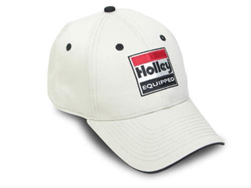 Holley-Equipped Logo Hats 10007HOL Ball Caps, Cotton, Holley Equipped Logo, Stone with Black Under Peak, Clasp, Each