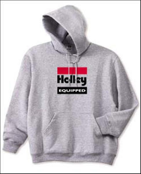Holley Equipped Logo Hooded Sweatshirt 10023-XXXLHOL Sweatshirts, Logo, Hooded, Pullover, Long Sleeve, Cotton, Gray, Men's, 3X-Large, Each thumbnail 2