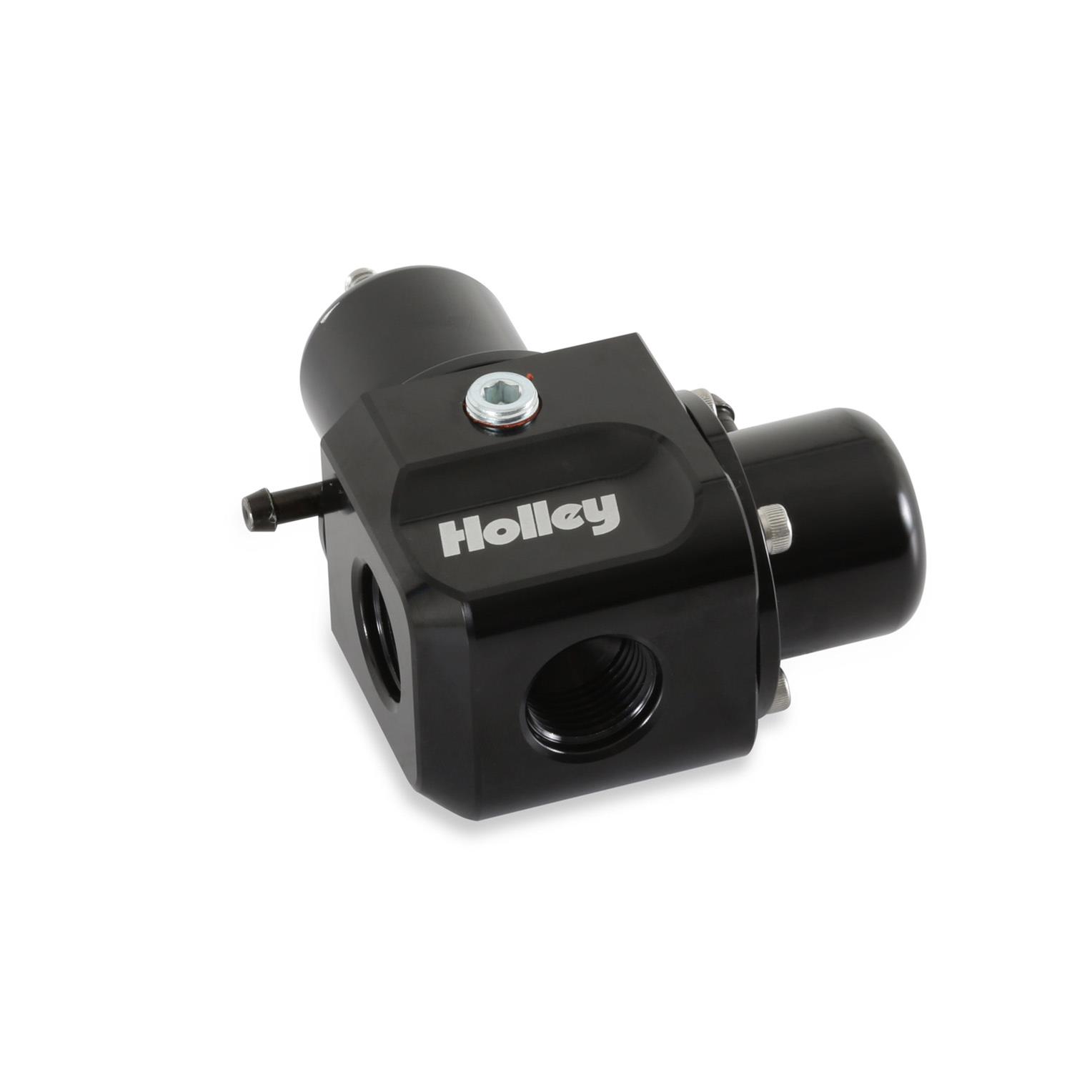 Holley EFI Fuel Pulse Dampers 12-1001 System Dampers, Billet Aluminum, Black Anodized, 40-100 psi, -6 AN Female Threads Inlet/Outlet, Each thumbnail 6
