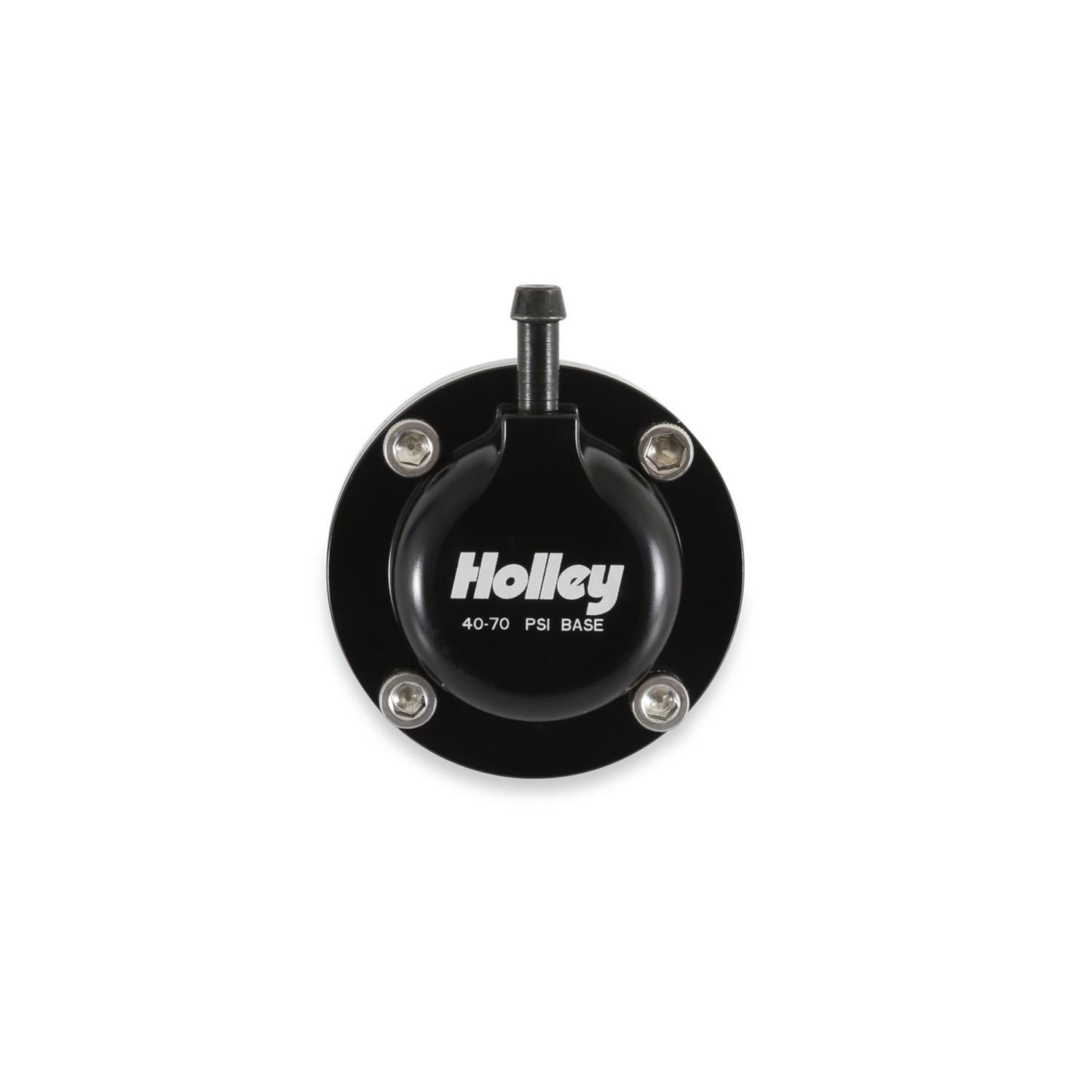 Holley EFI Fuel Pulse Dampers 12-1002 System Dampers, Billet Aluminum, Black Anodized, 40-70 psi, -6 AN Male Threads Inlet/Outlet, Standard Range, Each thumbnail 3