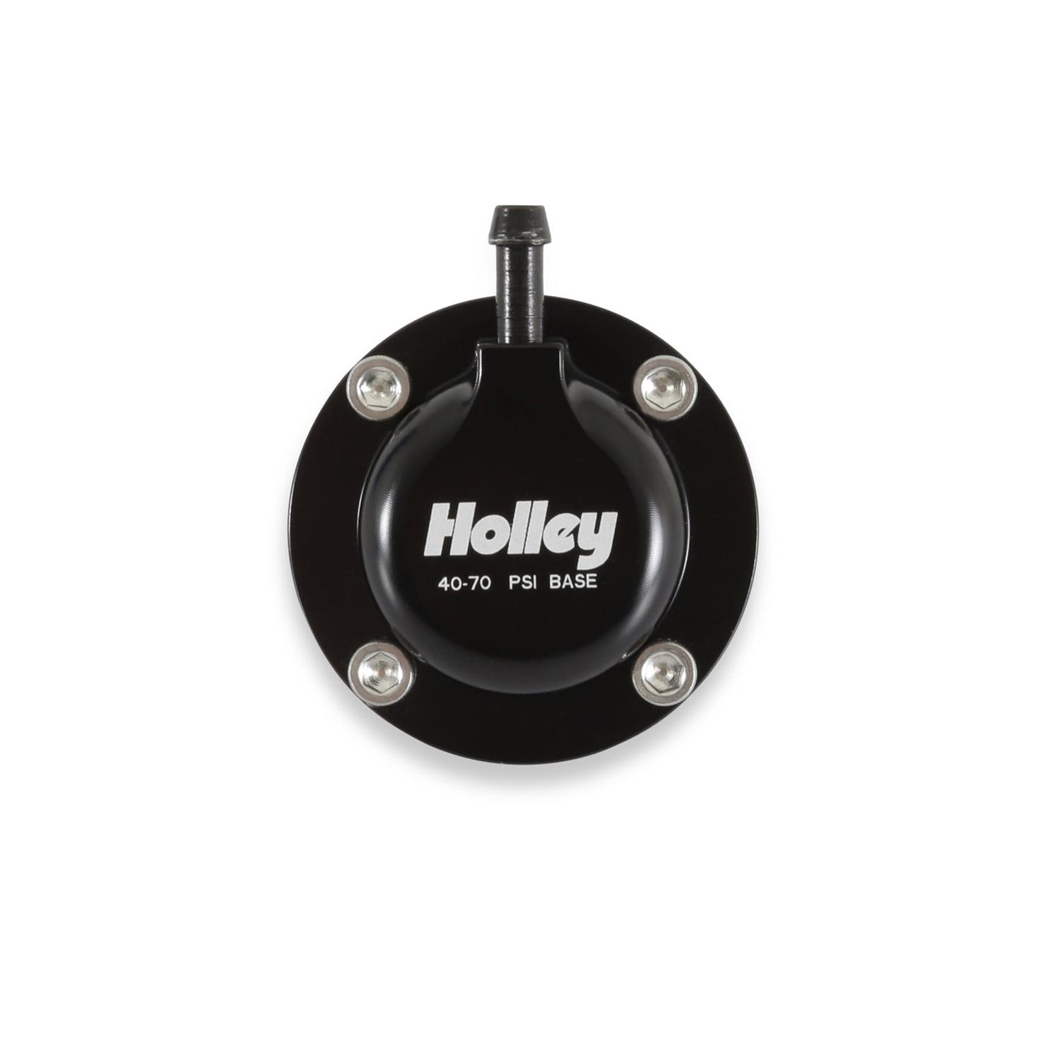 Holley EFI Fuel Pulse Dampers 12-1003 System Dampers, Billet Aluminum, Black Anodized, 40-70 psi, -8 AN Male Threads Inlet/Outlet, Standard Range, Each