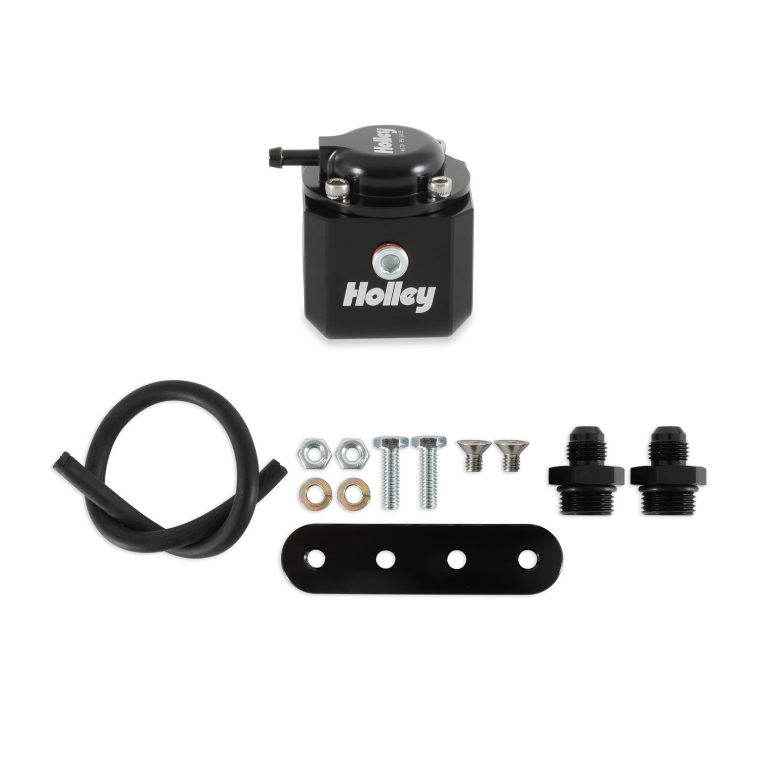 Holley EFI Fuel Pulse Dampers 12-1006 System Dampers, Billet Aluminum, Black Anodized, 40-70 psi, -6 AN Female Threads Inlet/Outlet, Standard Range, Each
