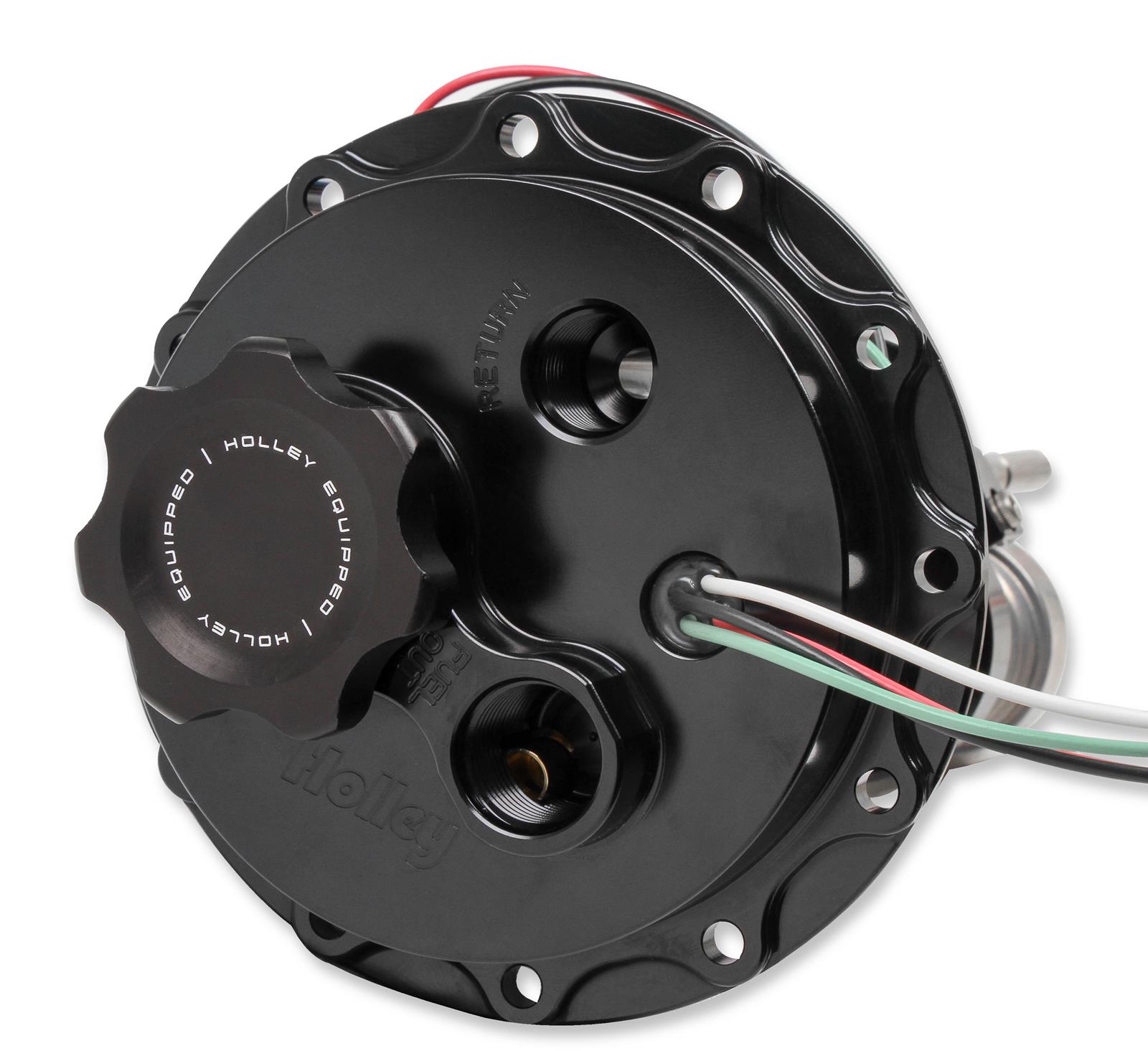 Holley Fuel Cell EFI Pump Module Assemblies 12-145 Pumps, EFI, Electric, In-Tank, 123 gph, 60 psi, 12V, -8 AN O-ring, -10 AN O-ring, Female, 12-bolt Flange, 5.375 Bolt Pattern, Each