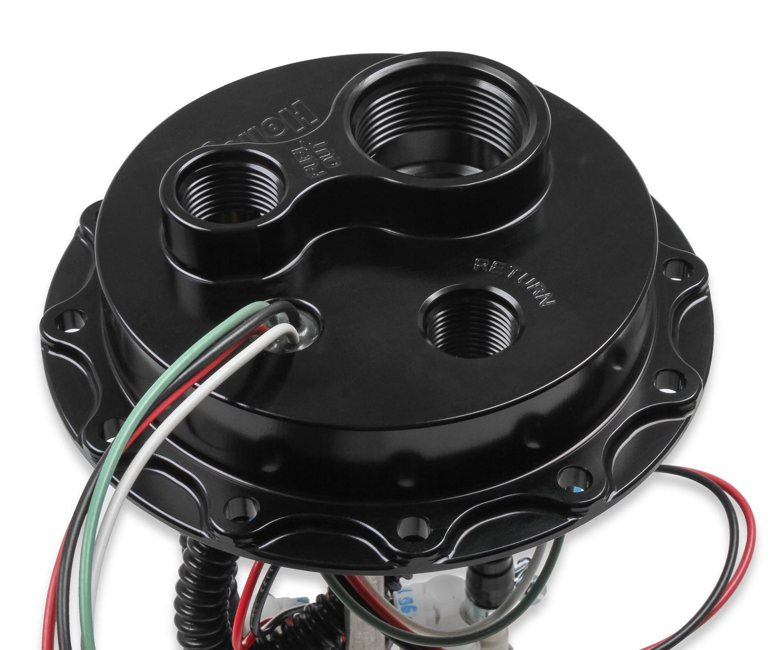 Holley Fuel Cell EFI Pump Module Assemblies 12-145 Pumps, EFI, Electric, In-Tank, 123 gph, 60 psi, 12V, -8 AN O-ring, -10 AN O-ring, Female, 12-bolt Flange, 5.375 Bolt Pattern, Each thumbnail 3