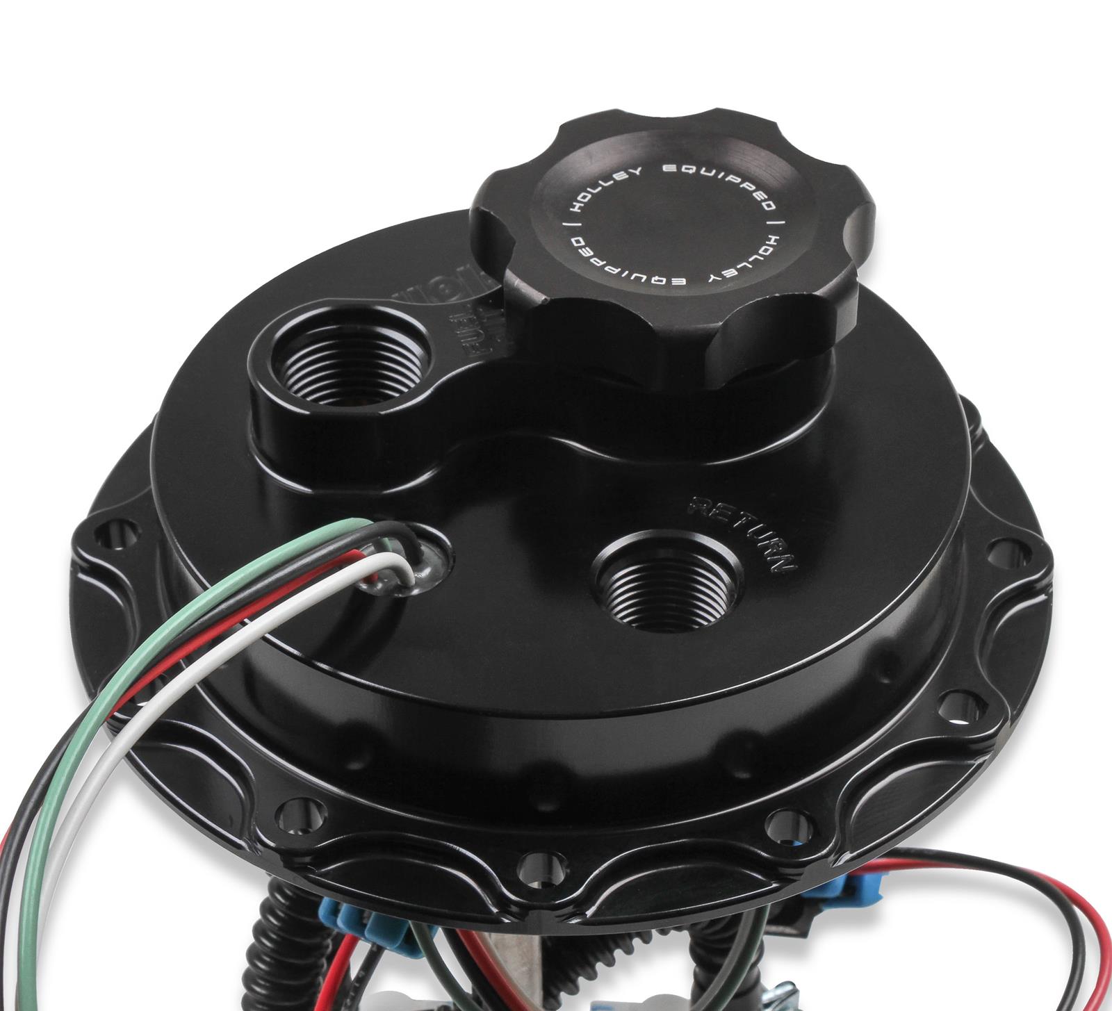Holley Fuel Cell EFI Pump Module Assemblies 12-145 Pumps, EFI, Electric, In-Tank, 123 gph, 60 psi, 12V, -8 AN O-ring, -10 AN O-ring, Female, 12-bolt Flange, 5.375 Bolt Pattern, Each thumbnail 2