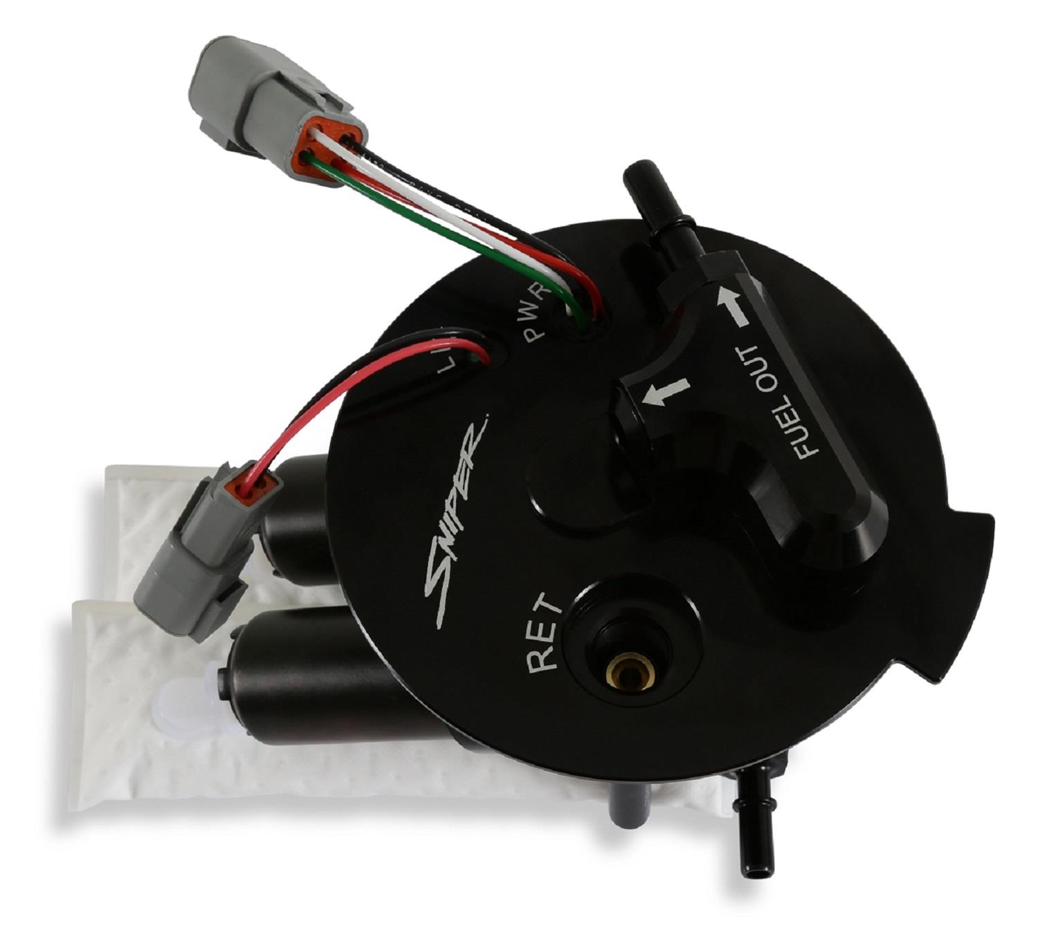 Holley Dual In-Tank Pumps 12-350 Fuel Pumps, In-Tank, Billet Aluminum, Electric, 680 lph, 60 psi, 13.5V, -8 AN ORB, Inlet and Outlet, Sending Unit, Chevy, Camaro, 3.6-7.0L, Each thumbnail 5