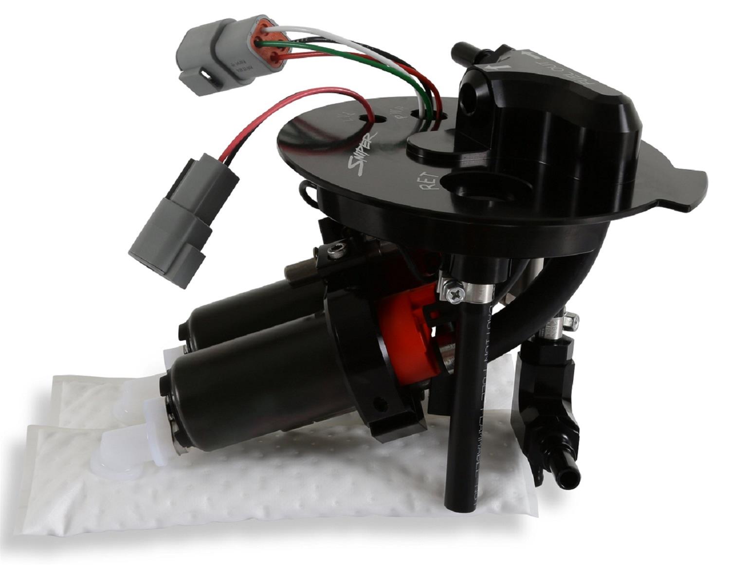 Holley Dual In-Tank Pumps 12-350 Fuel Pumps, In-Tank, Billet Aluminum, Electric, 680 lph, 60 psi, 13.5V, -8 AN ORB, Inlet and Outlet, Sending Unit, Chevy, Camaro, 3.6-7.0L, Each thumbnail 6