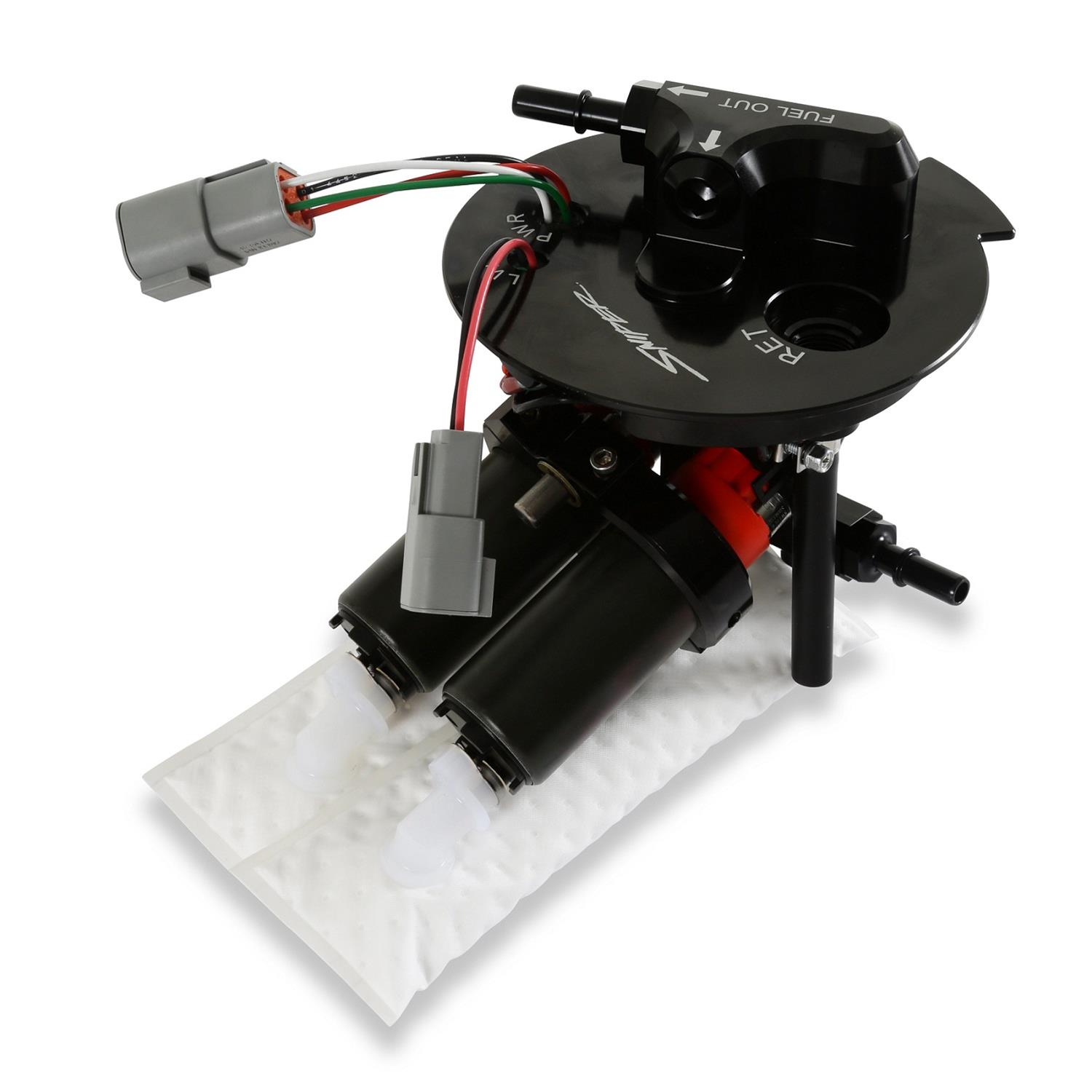 Holley Dual In-Tank Pumps 12-350 Fuel Pumps, In-Tank, Billet Aluminum, Electric, 680 lph, 60 psi, 13.5V, -8 AN ORB, Inlet and Outlet, Sending Unit, Chevy, Camaro, 3.6-7.0L, Each thumbnail 3