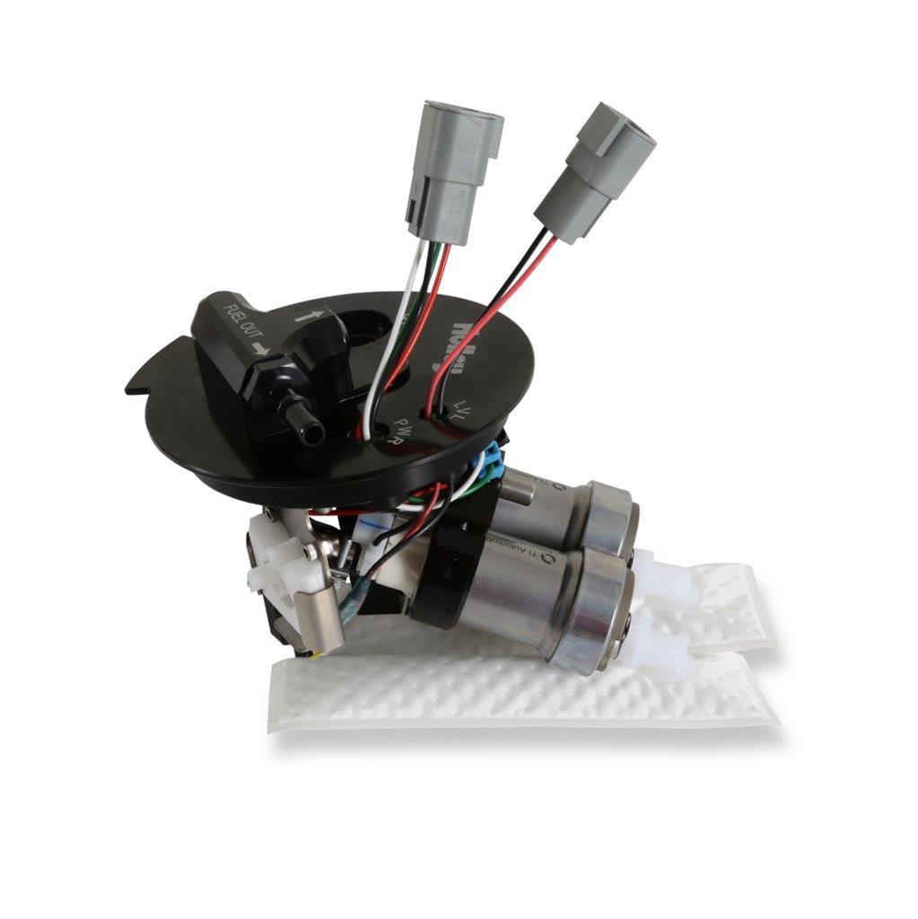 Holley Dual In-Tank Pumps 12-351 Fuel Pumps, In-Tank, Billet Aluminum, Electric, 909 lph, 60 psi, 13.5V, -8 AN ORB, Inlet and Outlet, Sending Unit, Chevy, Camaro, 3.6-7.0L, Each thumbnail 9