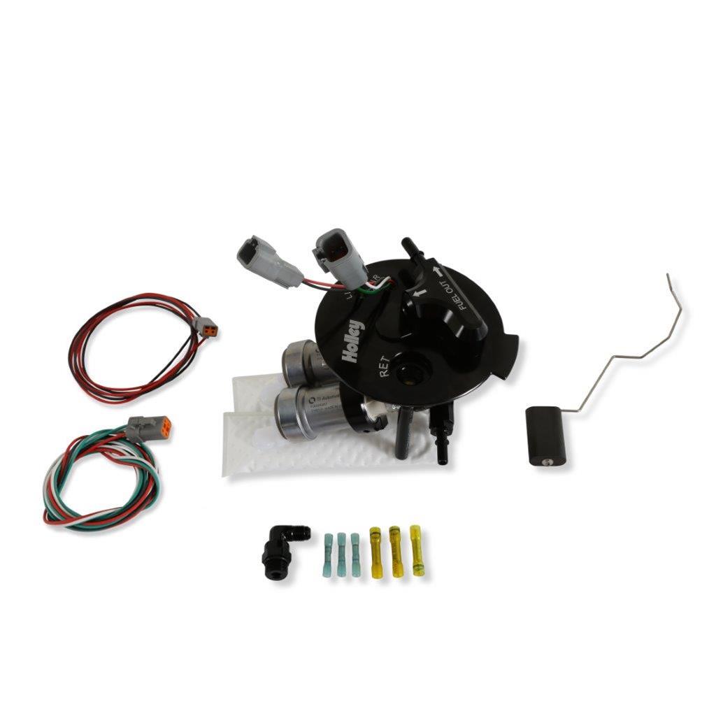 Holley Dual In-Tank Pumps 12-351 Fuel Pumps, In-Tank, Billet Aluminum, Electric, 909 lph, 60 psi, 13.5V, -8 AN ORB, Inlet and Outlet, Sending Unit, Chevy, Camaro, 3.6-7.0L, Each thumbnail 5