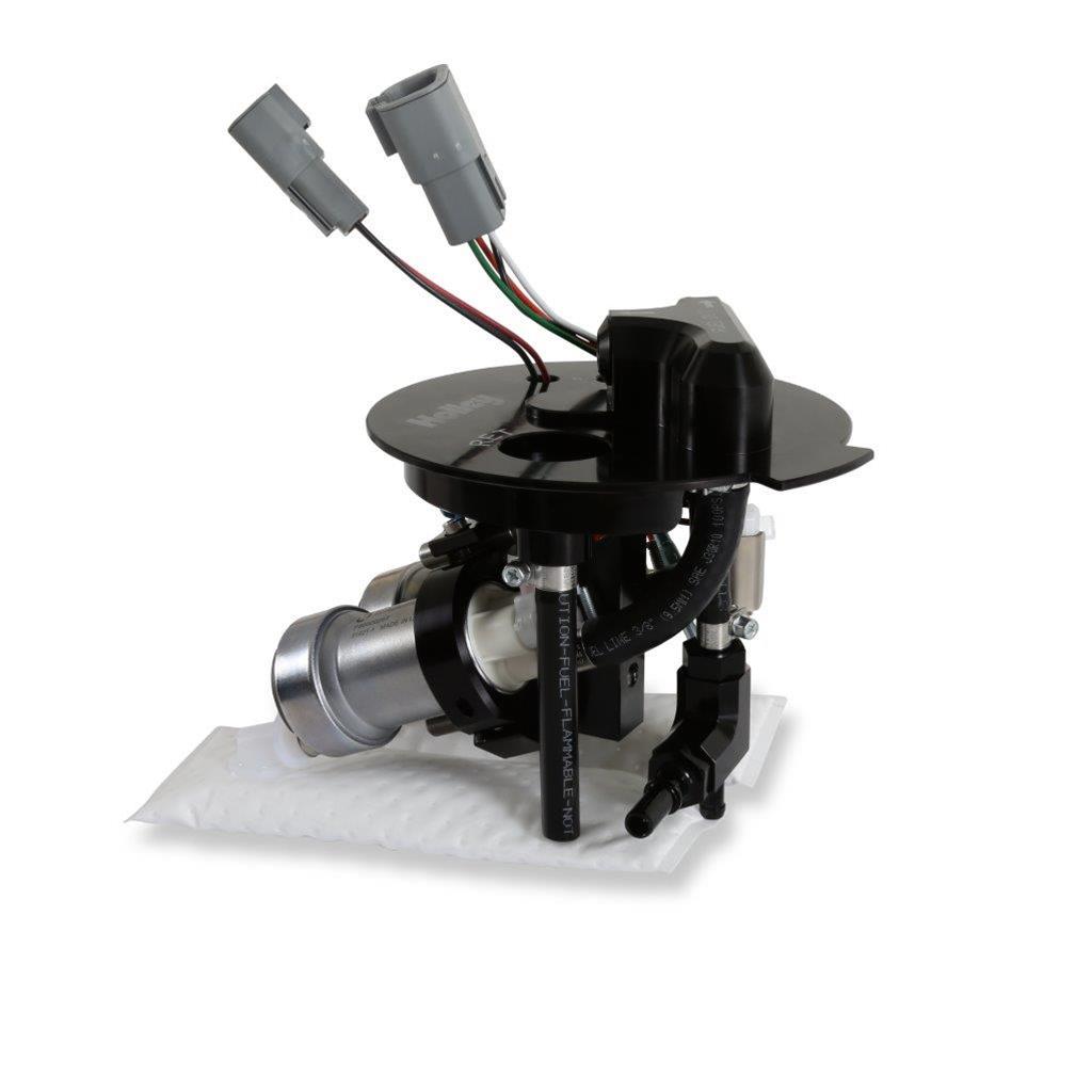Holley Dual In-Tank Pumps 12-351 Fuel Pumps, In-Tank, Billet Aluminum, Electric, 909 lph, 60 psi, 13.5V, -8 AN ORB, Inlet and Outlet, Sending Unit, Chevy, Camaro, 3.6-7.0L, Each thumbnail 4