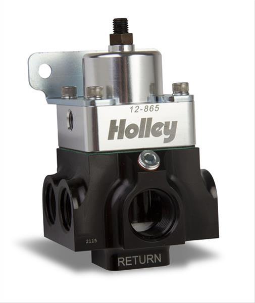 Holley VR Series Fuel Pressure Regulators 12-852 Regulators, Series, Inline, Return Style, 4-9 psi, Billet Aluminum, Black/Clear Anodized, Each thumbnail 5