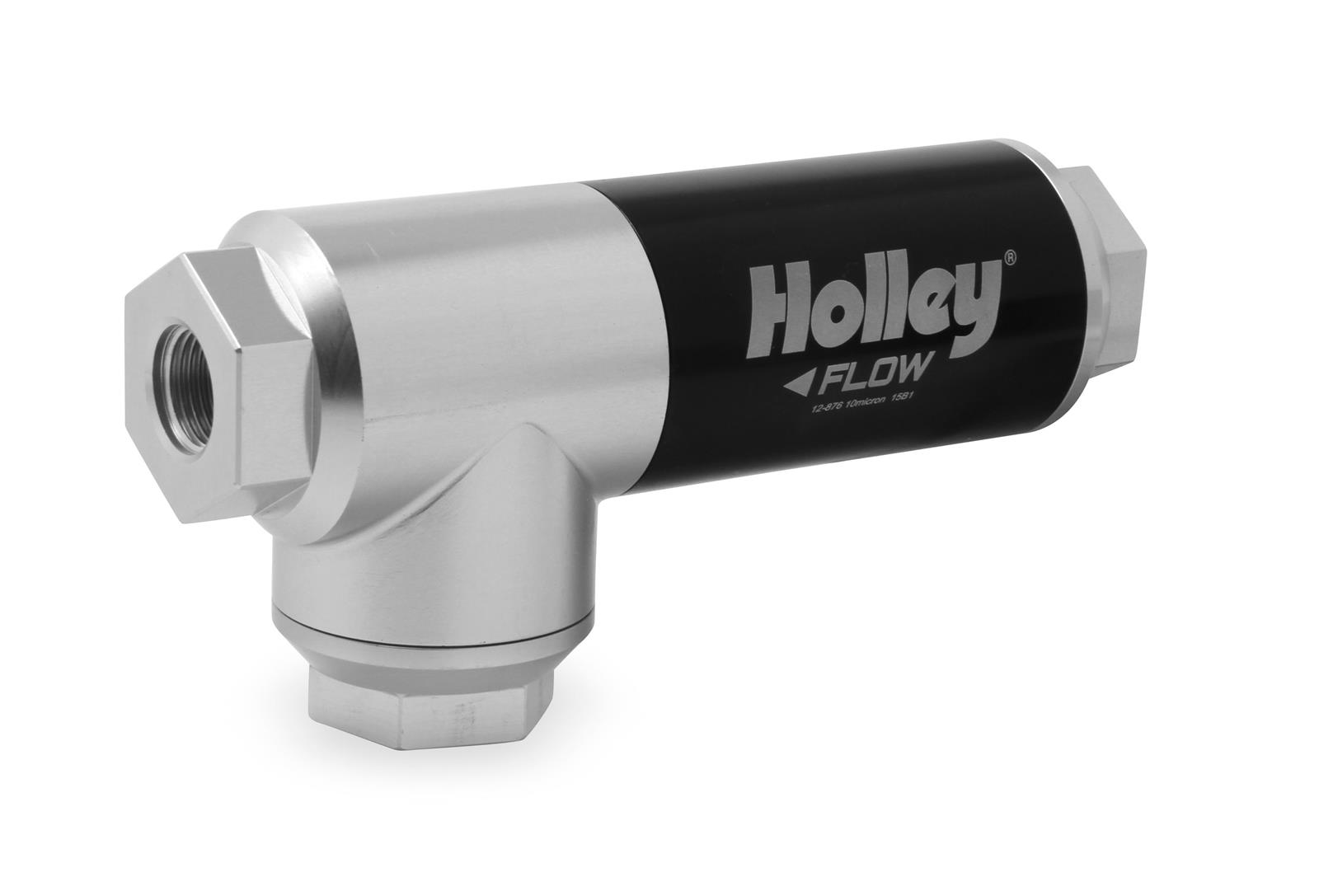 Holley EFI Filter Regulators 12-876 Fuel Filters, Aluminum, Pressure Regulator, Inline, Return, 59.5 psi, 10 Micron, Fuel Injection, 175 GPH, -8 AN Ports, Each