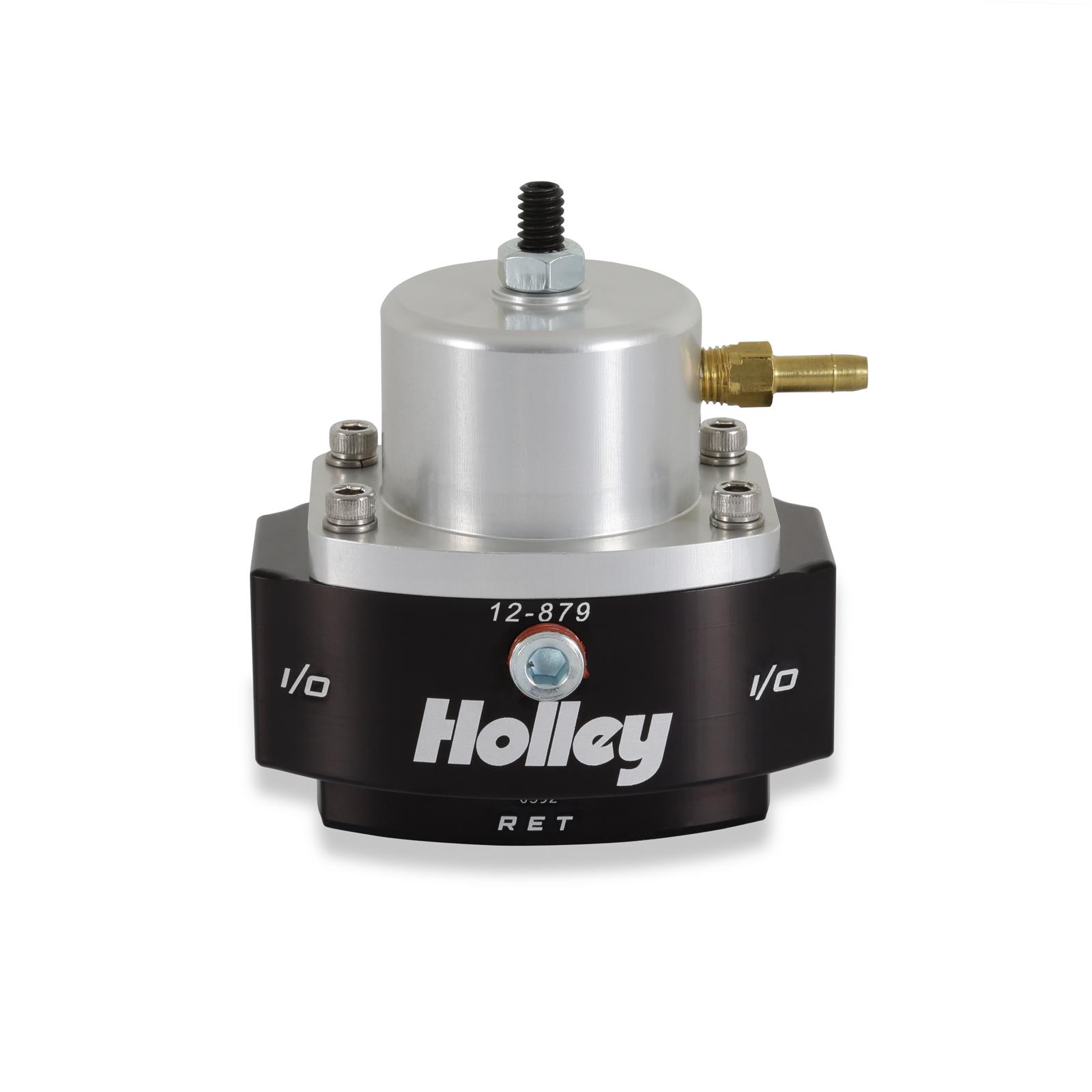 Holley Billet EFI Return-Style Fuel Pressure Regulators 12-879KIT Regulators, HP Billet, Adjustable, 4-65 psi, Return Style, 3/8 in.-NPT, Manifold Fitting, Gauge, Bracket, Hardware, Kit thumbnail 3