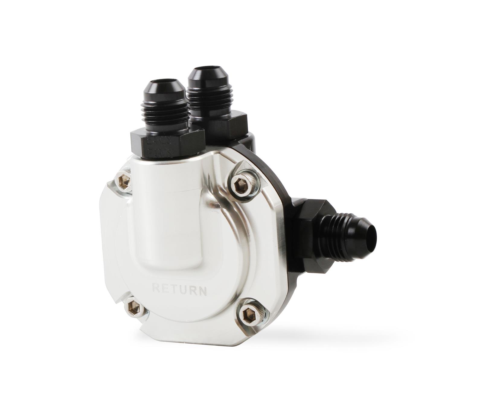Holley Billet EFI Return-Style Fuel Pressure Regulators 12-892 Regulators, Aluminum, Black/Clear Anodized, Inline, Return, 59.5 psi, -6 AN Male Threads, Each