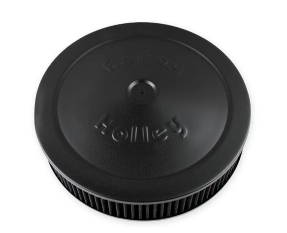 Holley Air Cleaner Assemblies 120-102B Cleaners, 14 in. Diameter, 3 in. Height, Steel, Black, Cotton Gauze Filter, Each thumbnail 5