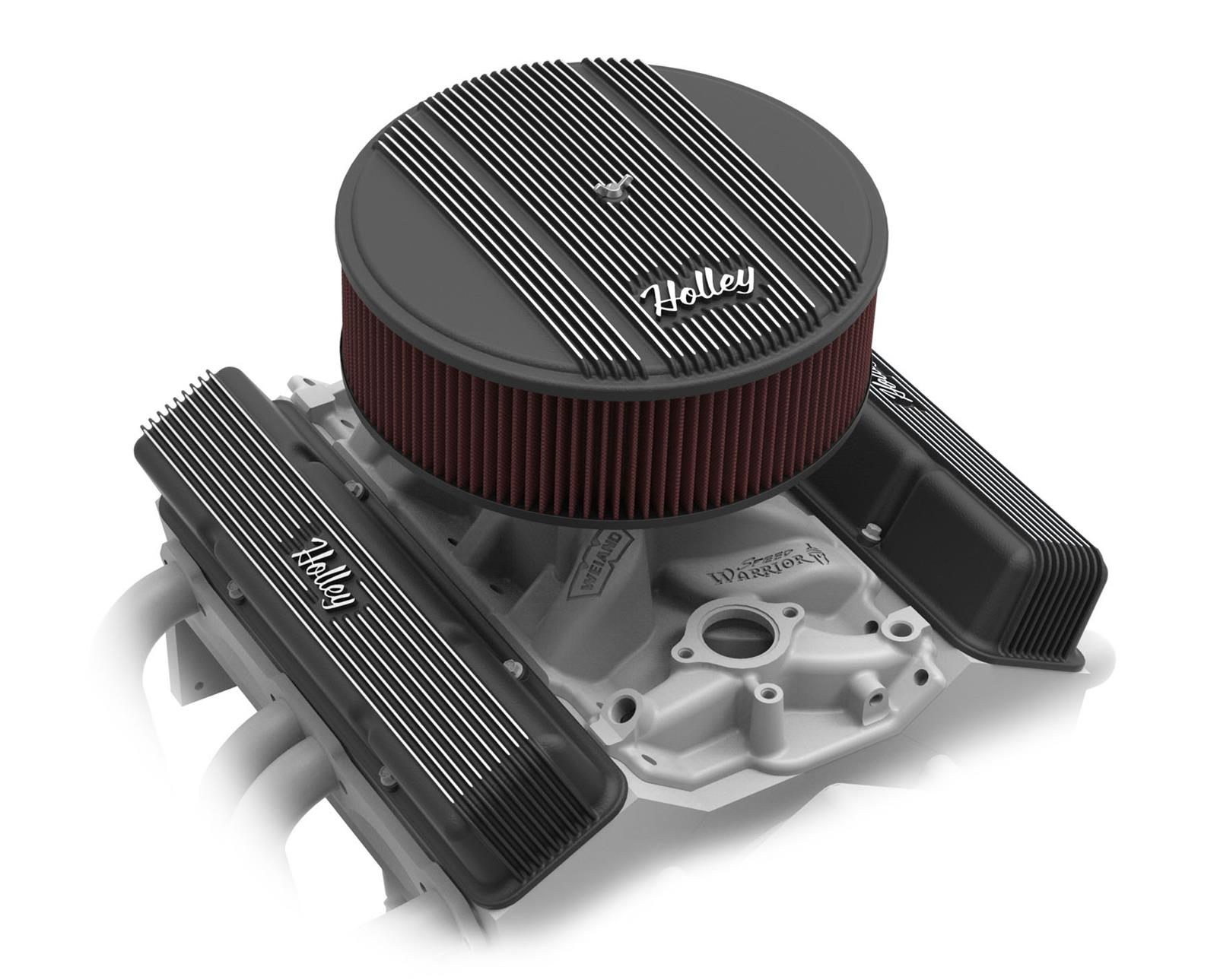 Holley Vintage Series Air Cleaner Assemblies 120-157 Cleaners, Series, Round, 14 in. Diameter, Black Wrinkle, Cotton Gauze Filter, Each