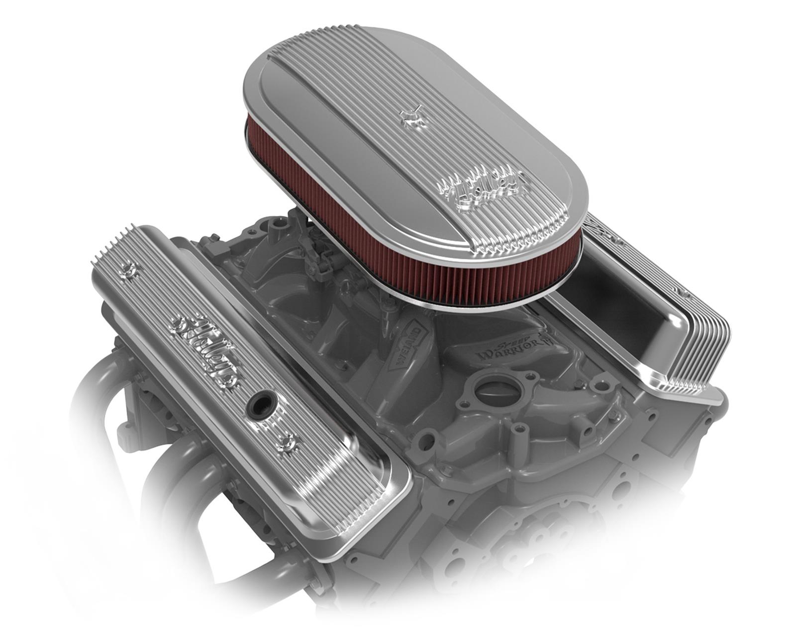 Holley Vintage Series Air Cleaner Assemblies 120-401 Cleaners, Series, 17 in. x 9 in., 5.125 in. Single Carburetor Neck, Finned Top, Cotton Gauze Filter, Cast Aluminum, Polished, Each