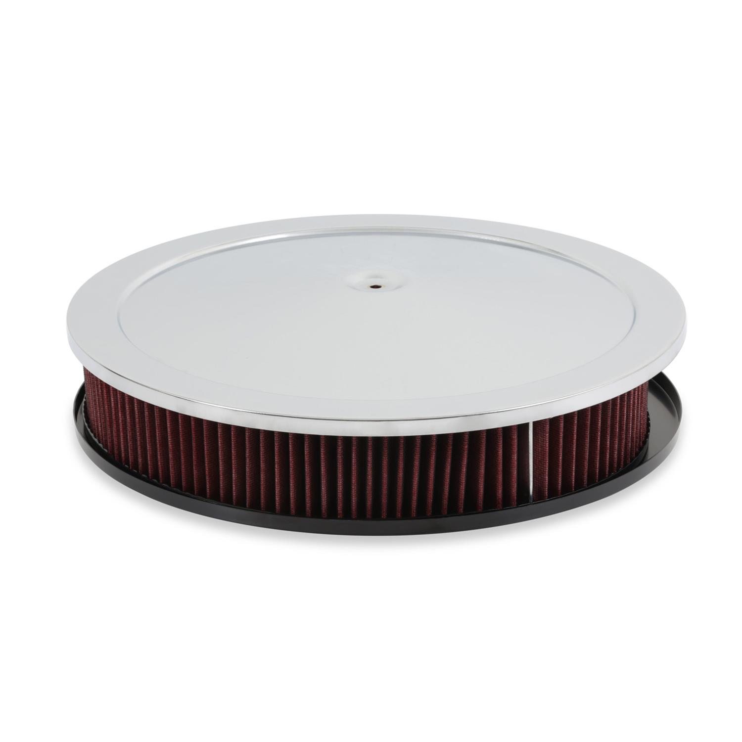 Holley RetroFilter Drive-By-Wire Air Cleaners 120-500 Cleaners, Retrofilter, Drive-By-Wire, 16 in. Round, Aluminum, Chrome, Cotton Gauze Filter, Red, GM LS 4-Bolt 92mm Throttle Body, Kit thumbnail 4
