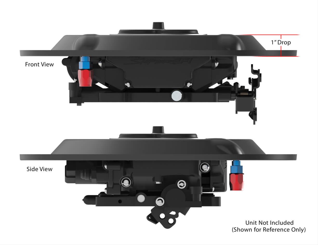 Holley Sniper Air Cleaner Bases 120-511 Bottoms, Bases, Dropped Base, 1.00 in. Drop, Steel, Matte Black Powdercoated, 14 in. Diameter, EFI, Each thumbnail 3