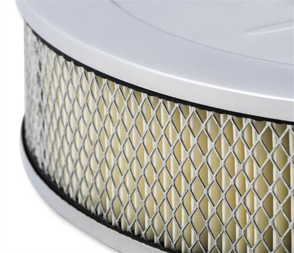 Holley Air Cleaner Assemblies 120-540 Assembly, Sniper, 14 in. Diameter, Round, Dropped, Steel, Chrome Finish, Embossed Logo, 4 in. Filter, Paper Element, Each thumbnail 2
