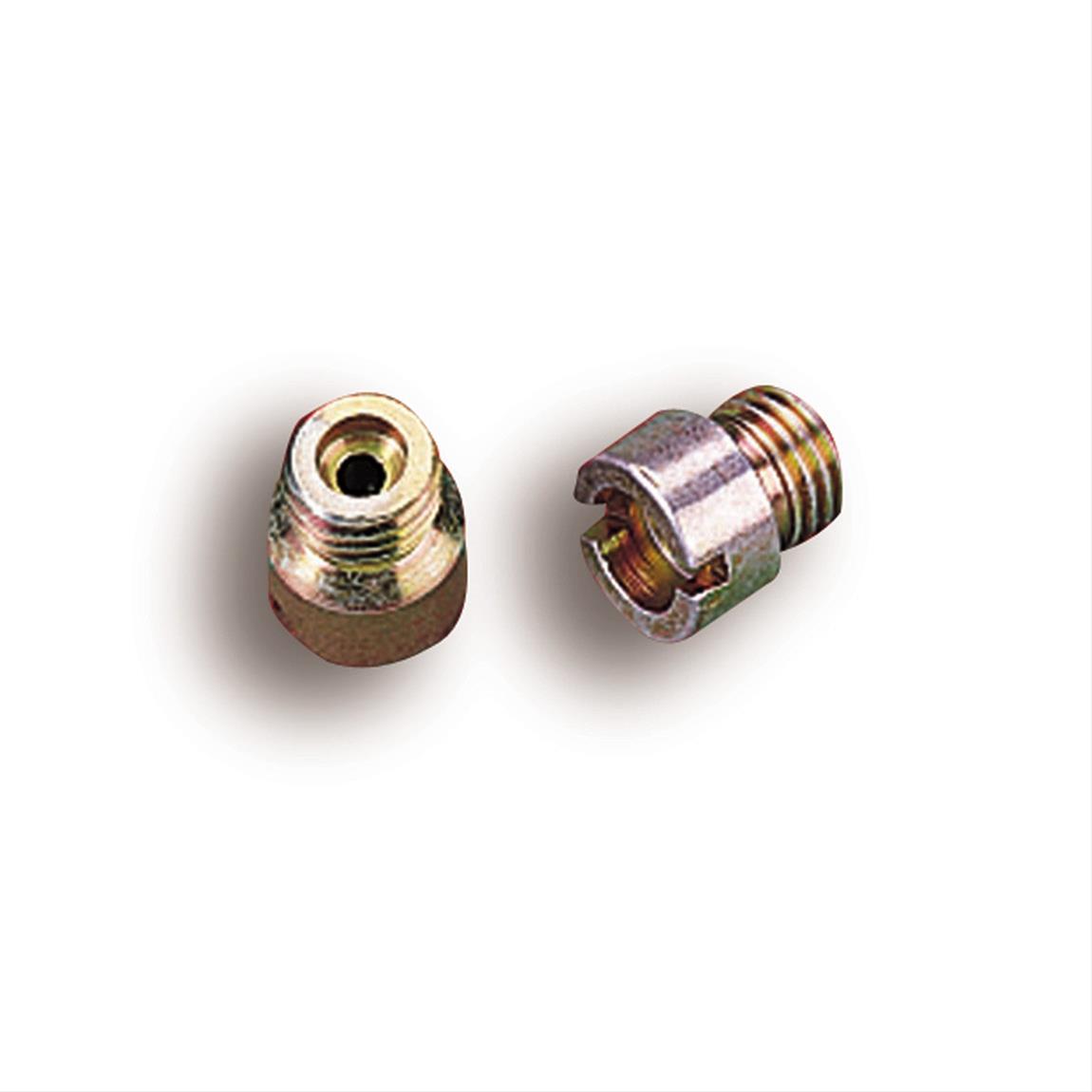 Holley Standard Main Jets 122-109 Carburetor Jets, Main, Gasoline, Number 109, Jet Size 0.1500 in., Brass, 1/4 in.-32 Thread, Pair