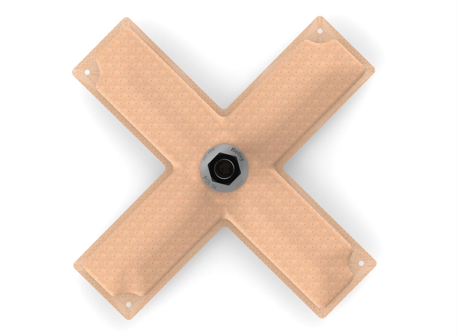 Holley HydraMat Fuel Pickups 16-104 Strainers, HydroMat, Pickup, Cross Style, Center Outlet, 11.0 in. Long, 11.0 in. Wide, 3/8 in. NPT Fitting, E85 Compatible, Each