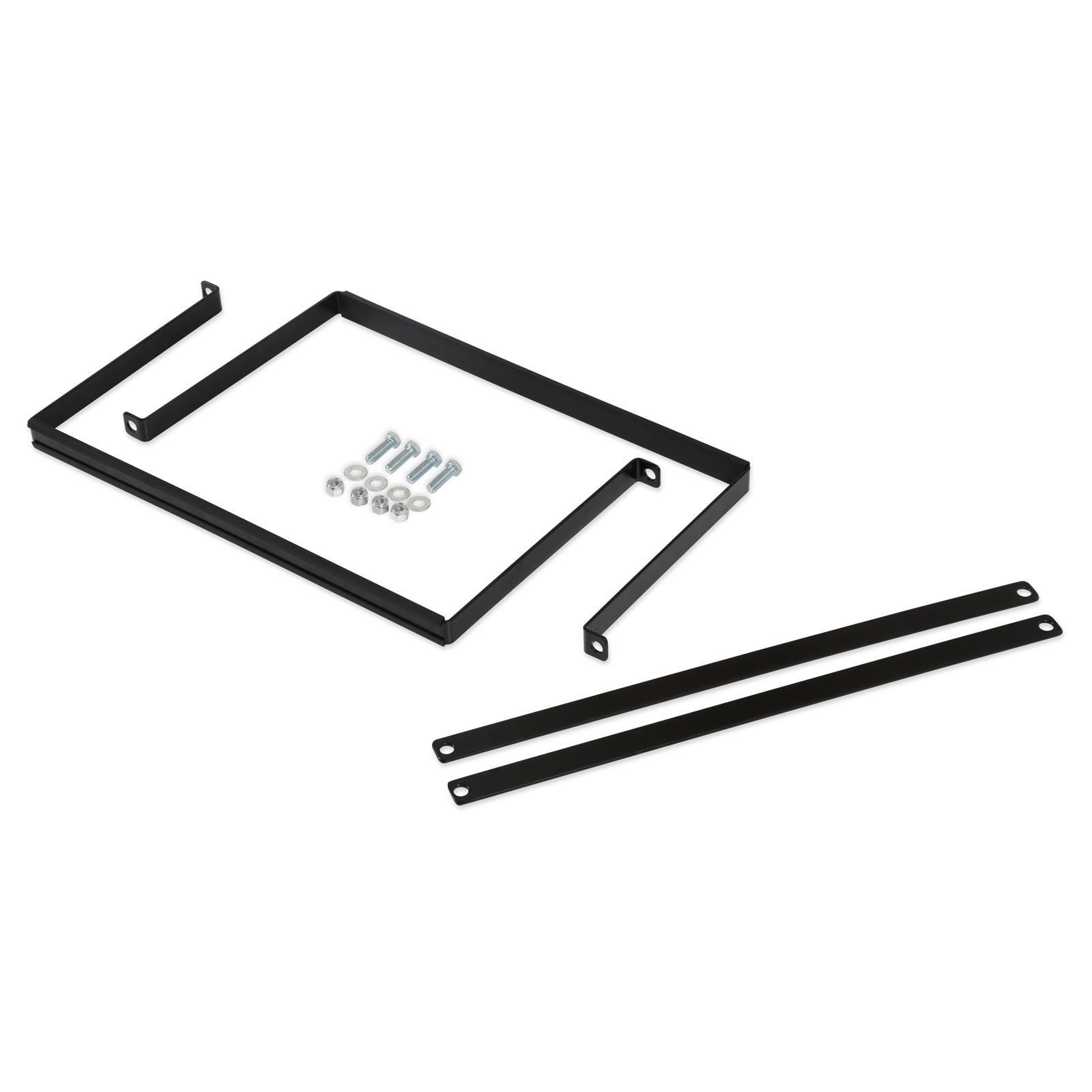 Holley Fuel Cell Mounting Straps 19-222 Mounts, Steel Straps, 1/8 in. Thick, Black, E-coated, Rubber Isolator Strips, Hardware included, for 15 Gallon Cell, Kit thumbnail 2