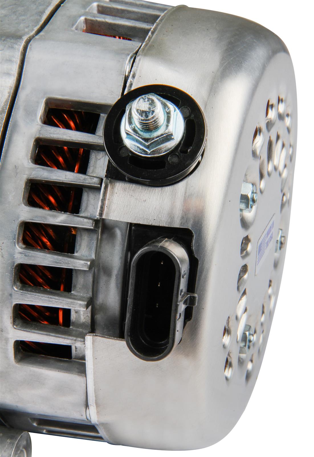 Holley Premium Alternators 197-304 Alternators, Premium, OE Style, Cast Aluminum, Polished Finish, 150 amps, 12V, Internal Regulator, Serpentine Pulley, Chevy, 4.8-7.0L, Each thumbnail 3