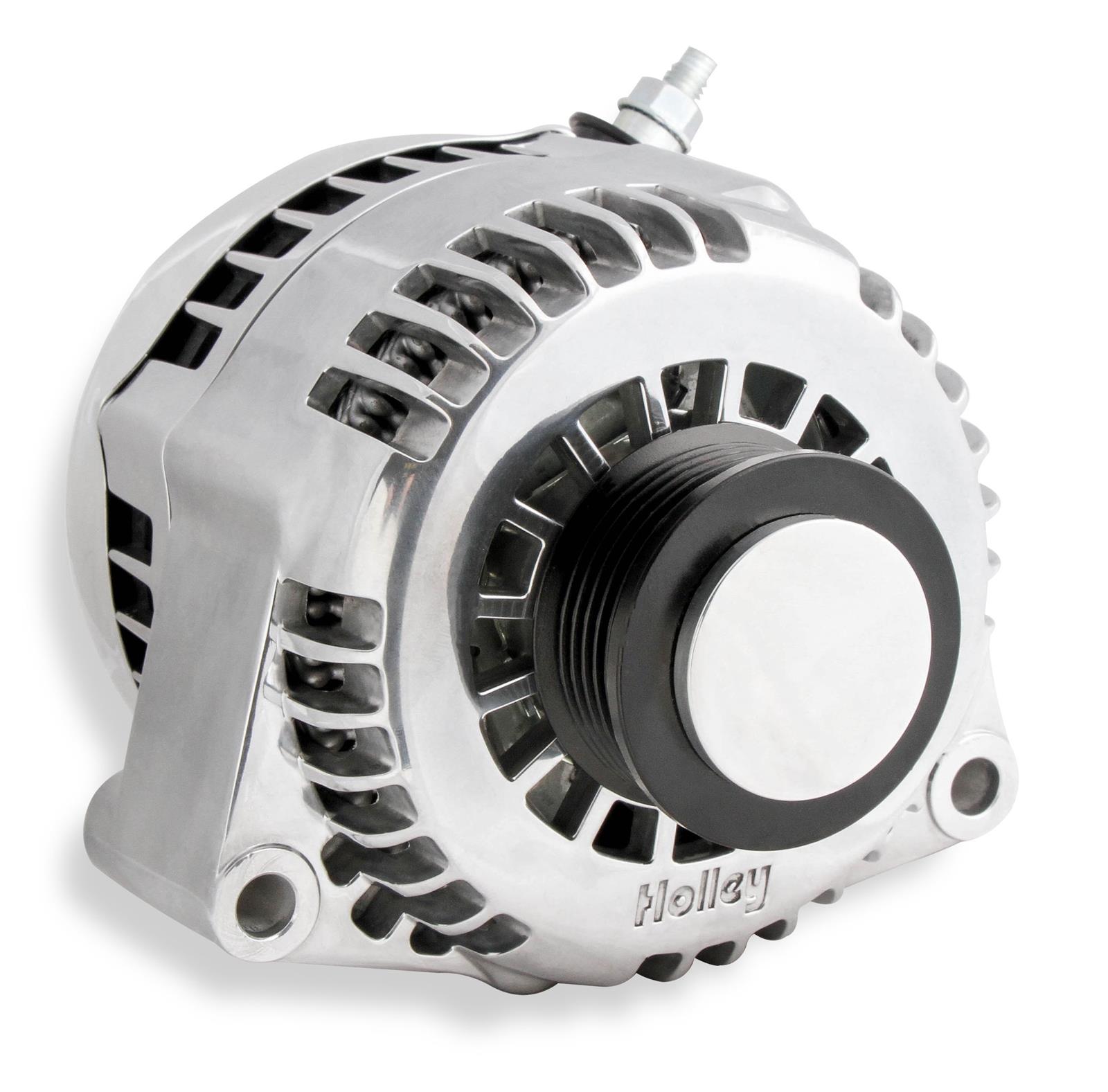 Holley Premium Alternators 197-304 Alternators, Premium, OE Style, Cast Aluminum, Polished Finish, 150 amps, 12V, Internal Regulator, Serpentine Pulley, Chevy, 4.8-7.0L, Each