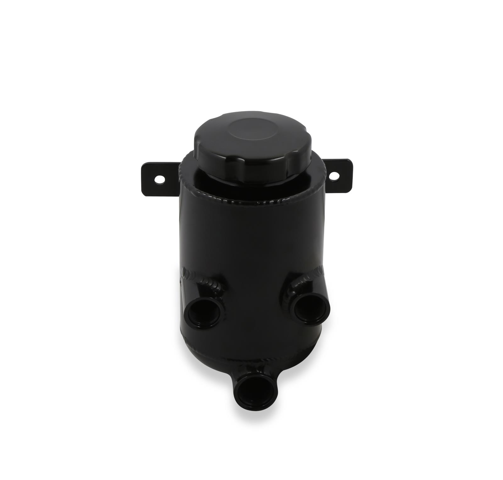 Holley Power Steering Remote Reservoirs 198-212 Reservoirs, Style, -8 AN Inlet, Female O-ring, -10 AN Outlet, Male Thread, Aluminum, Black, with Fittings, Each thumbnail 2