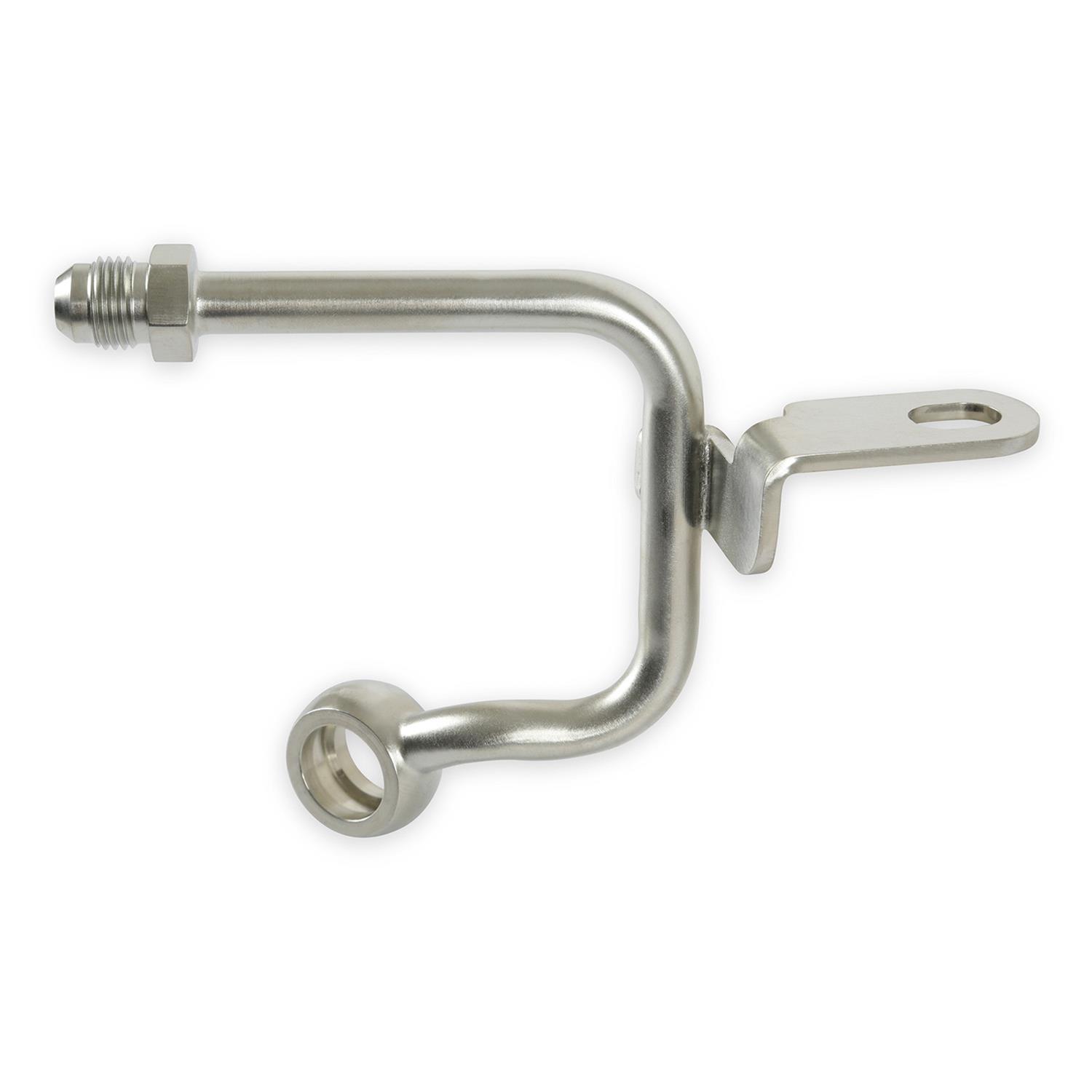 Holley Power Steering Hard Lines 198-240 Hoses and Lines, Steering, Hardline, -6 AN Hose, Steel, Zinc Plated, Mounting Bracket, Banjo Fitting, Crush Washers, Each thumbnail 3