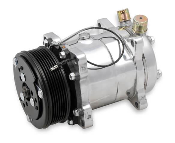 Holley Sanden Air Conditioning Compressors 199-105 Compressors, 508 Type, Aluminum, Polished, Clutch, 6-Groove, Serpentine Pulley, Each thumbnail 2