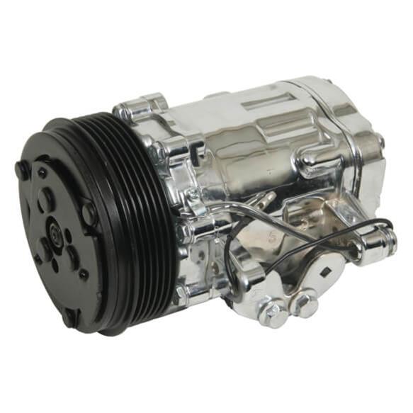 Holley Sanden Air Conditioning Compressors 199-106 Compressors, SD-7 Type, Aluminum, Polished, Clutch, 6-Groove, Serpentine Pulley, Each