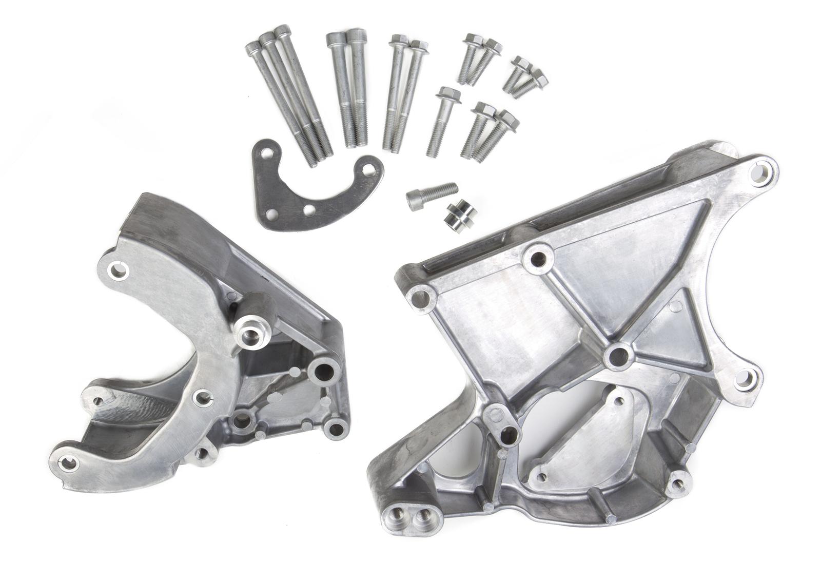 Holley LS Engine Accessory Drive Kits 20-131 Bracket Kits, for R4 Compressor, Aluminum, Natural, Chevy, Small Block LS, Kit