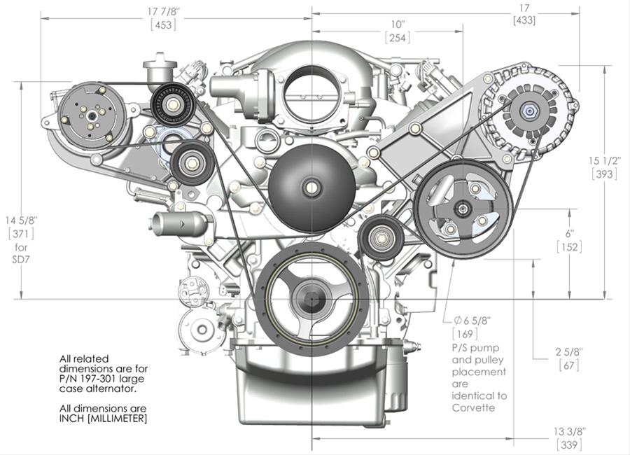 Holley LS Engine Swap Accessory Drive Systems 20-138 Pulley Sets, Serpentine, System, Sanden 7 A/C, Chevy, V8, Kit thumbnail 3