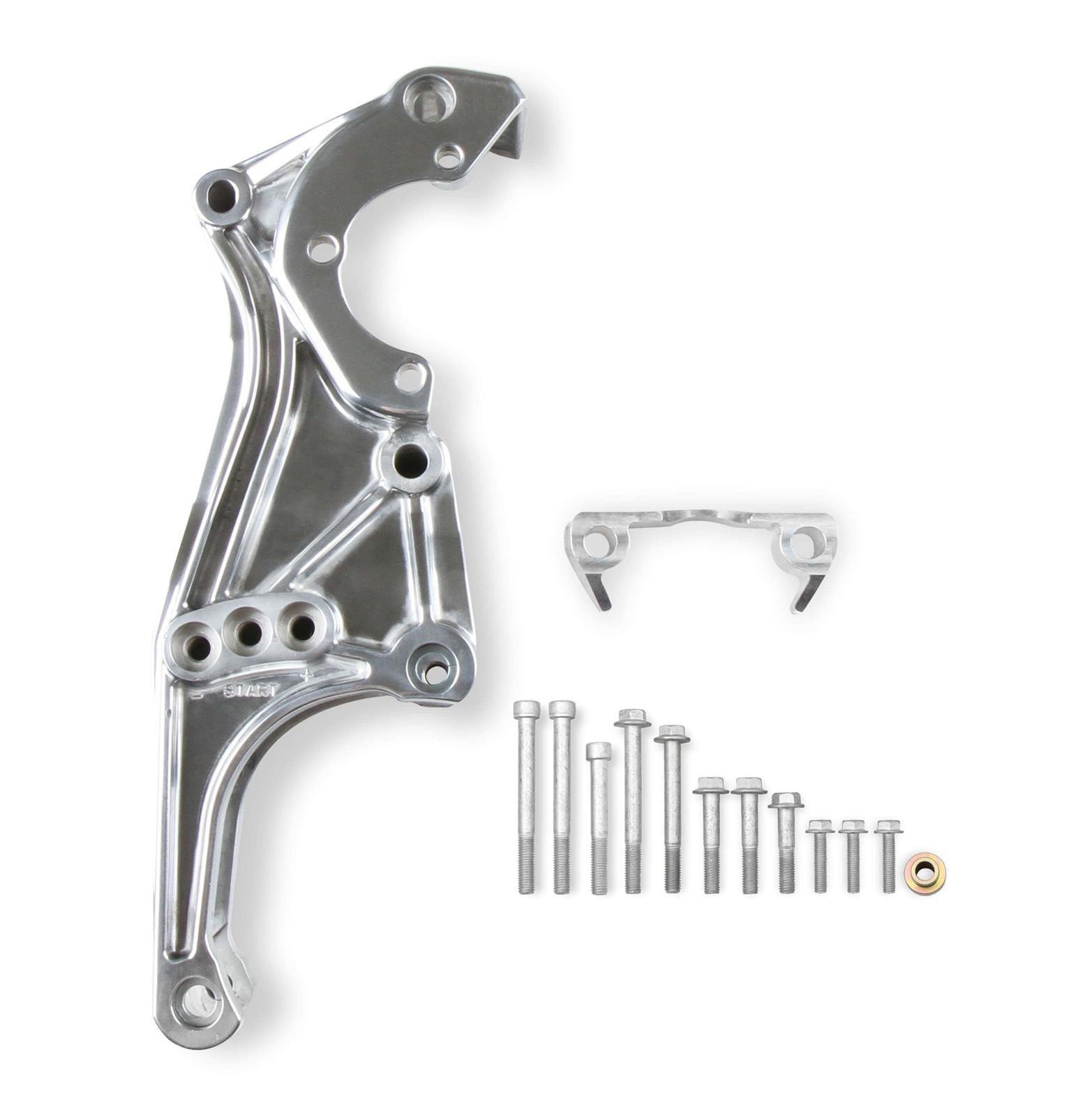 Holley LS Engine Accessory Drive Kits 20-155P Brackets, Engine, Cast Aluminum, Polished Finish, Alternator, Power Steering, Chevy, LS, 4.8-7.0L, Kit