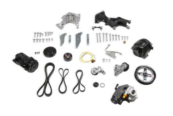Holley LS Engine Swap Accessory Drive Systems 20-162BK Pulley Kits, Swap, Serpentine, Alternator, Power Steering, A/C, GM Type 2, Kit thumbnail 4