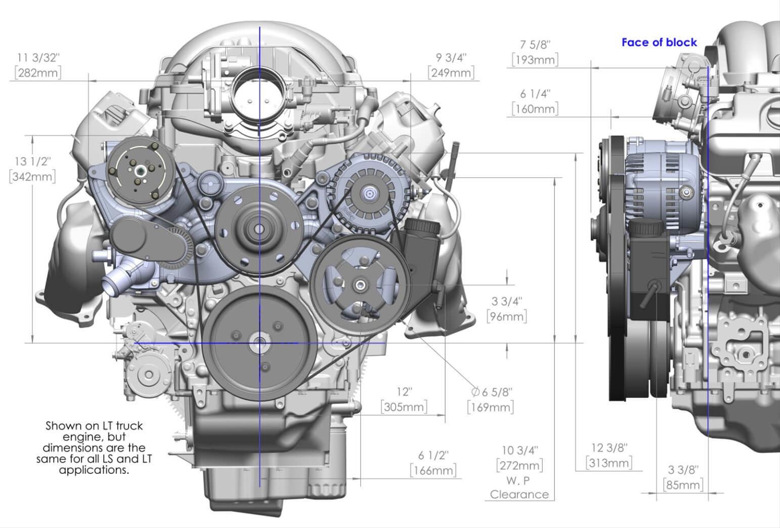 Holley Mid-Mount Complete Accessory Systems 20-185 Drive Systems, LS Mid-mount, Serpentine, Alternator, Water Pump, Clockwise, Power Steering, AC, SD-7, Natural Finish, Chevy, 4.8-7.0L, Kit thumbnail 7