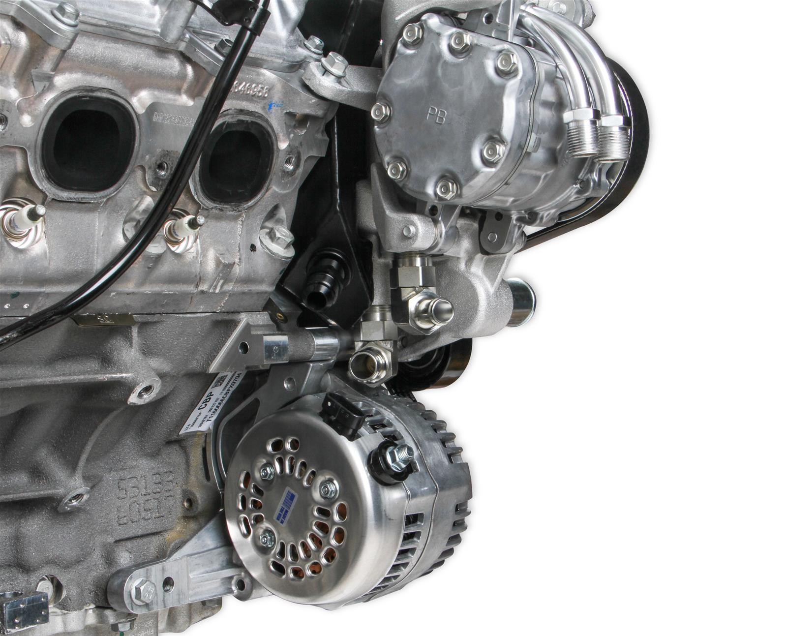 Holley Mid-Mount Complete Accessory Systems 20-221 Drive Systems, LT Mid-Mount, Dry Sump, Serpentine, Alternator, Water Pump, Power Steering, A/C, Satin Finish, Chevy, Gen V, 6.2L, Kit thumbnail 2