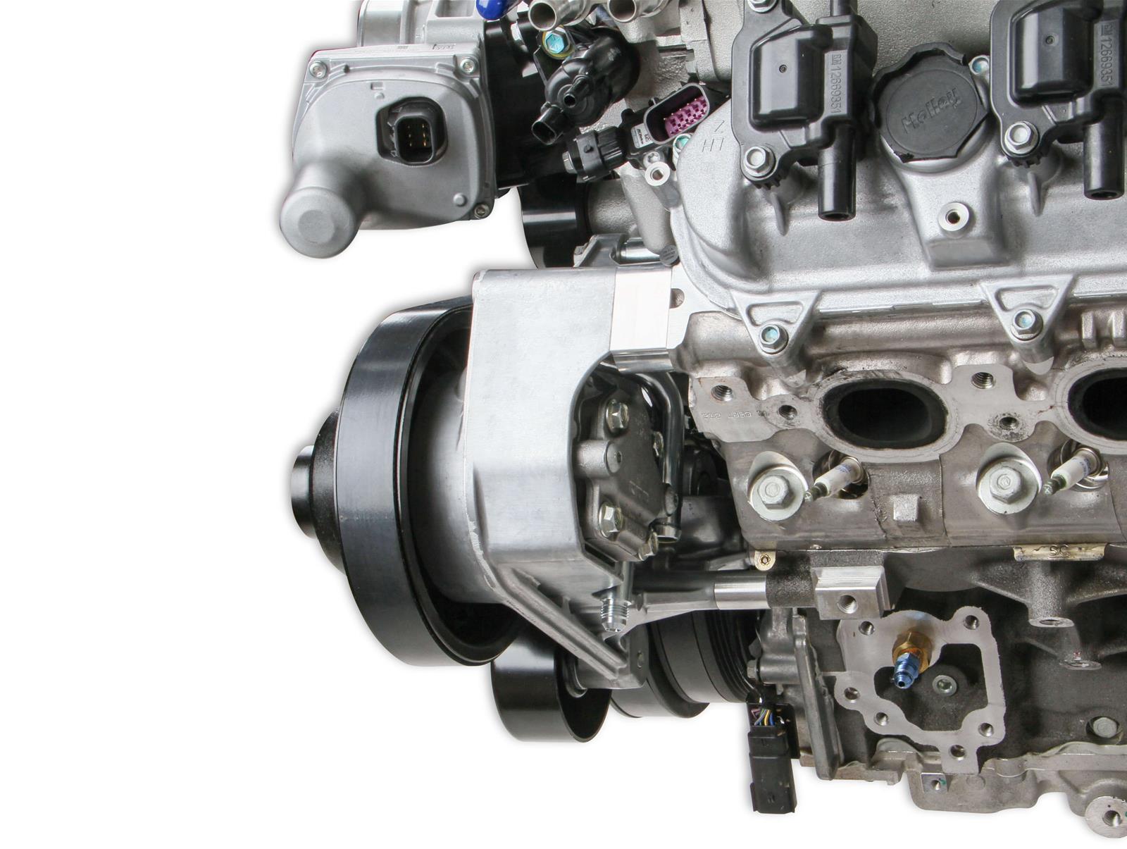 Holley Mid-Mount Complete Accessory Systems 20-221BK Drive Systems, LT Mid-Mount, Dry Sump, Serpentine, Alternator, Water Pump, Power Steering, A/C, Black Finish, Chevy, Gen V, 6.2L, Kit thumbnail 7