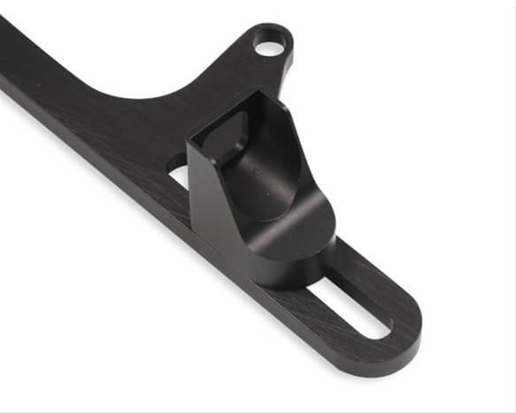 Holley Throttle Cable Brackets 20-266 Brackets, Billet Aluminum, Black Anodized, Carburetor Base Mount, GM Square End Style Cable, Model 4500 Series, Each
