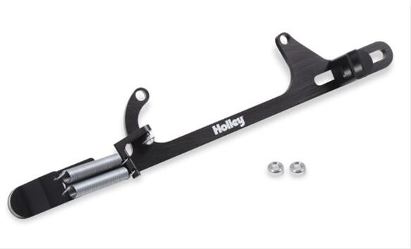 Holley Throttle Cable Brackets 20-266 Brackets, Billet Aluminum, Black Anodized, Carburetor Base Mount, GM Square End Style Cable, Model 4500 Series, Each thumbnail 3