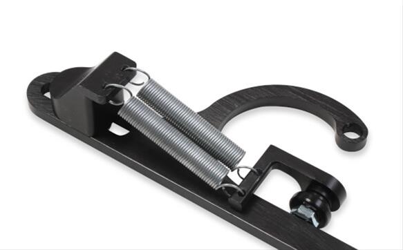 Holley Billet Throttle Return Spring Brackets 20-284 Brackets, Aluminum, Carburetor Base Mount, Black Finish, Dual Spring, for Model 4150, 4160, Edelbrock Style, Each thumbnail 3