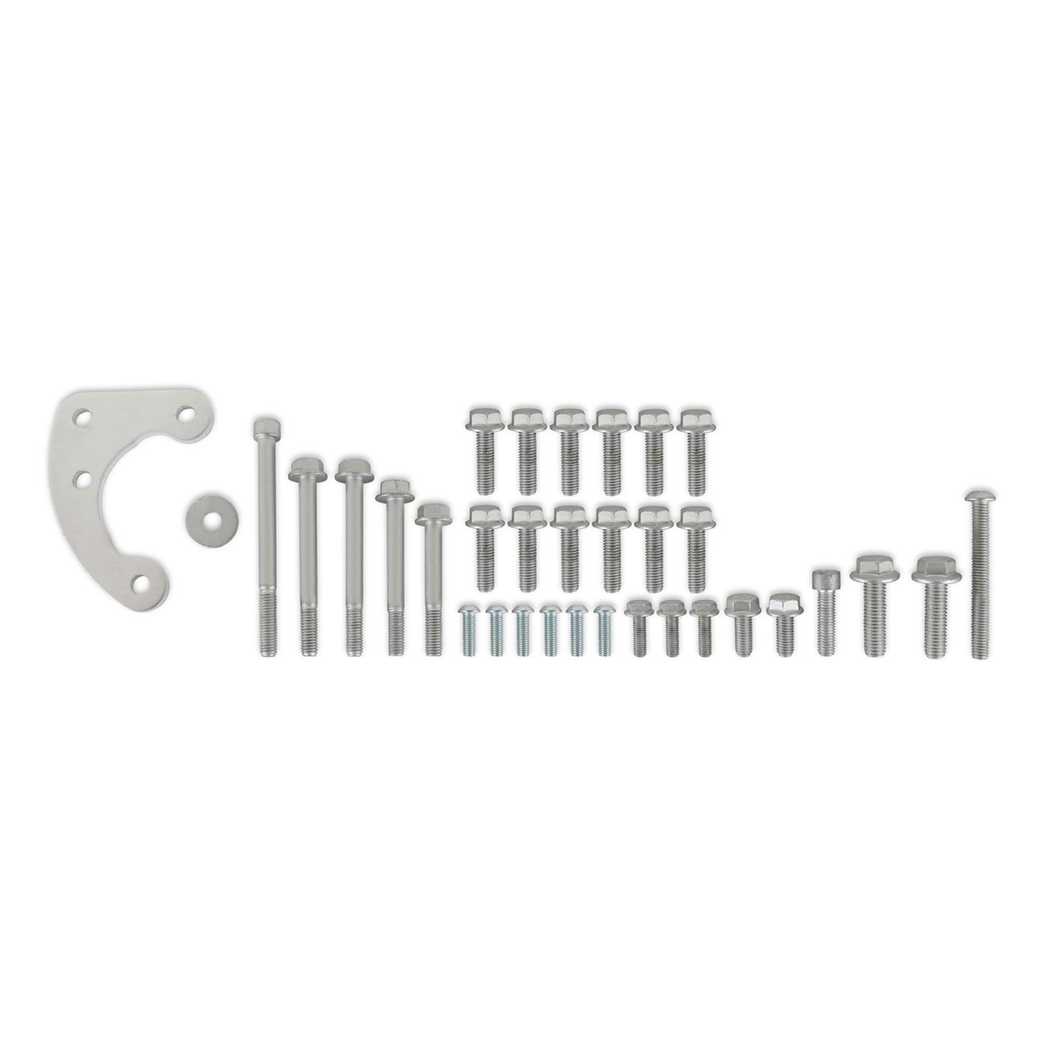 Holley High-Mount Complete Accessory Systems 20-310 Drive Systems, High-Mount, Serpentine, Alternator, Power Steering, AC, Water Pump, Aluminum, Natural, Timing Cover, Ford, 7.3L Godzilla, Kit thumbnail 3